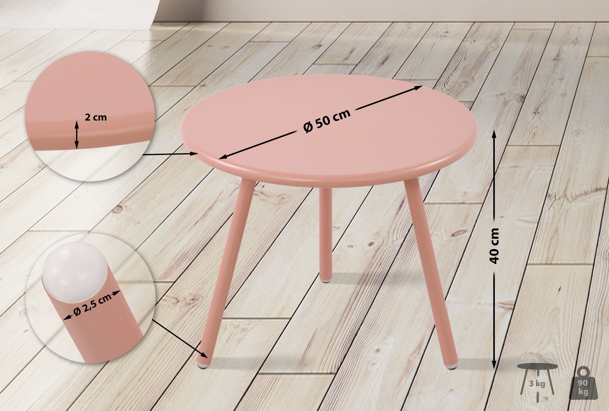 TPFLiving Couchtisch Belin (Tischplatte: Recyceltes Polypropylen, UV-bestän günstig online kaufen