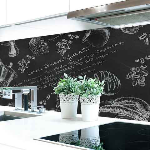 DRUCK-EXPERT Küchenrückwand Küchenrückwand Tafelkreide Hart-PVC 0,4 mm selbstklebend