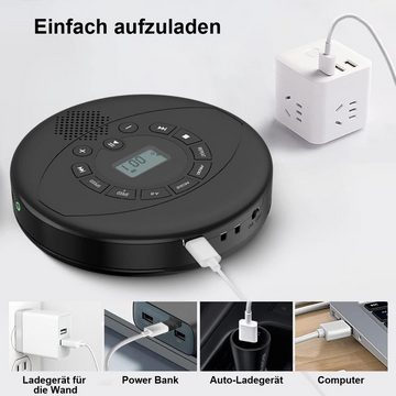 yozhiqu Tragbarer CD-Player mit Lautsprecher und Kopfhörern,MP3-USB-Wiedergabe tragbarer CD-Player (Anti-Skip-Funktion, für persönlichen oder Mehrbenutzer-Gebrauch)