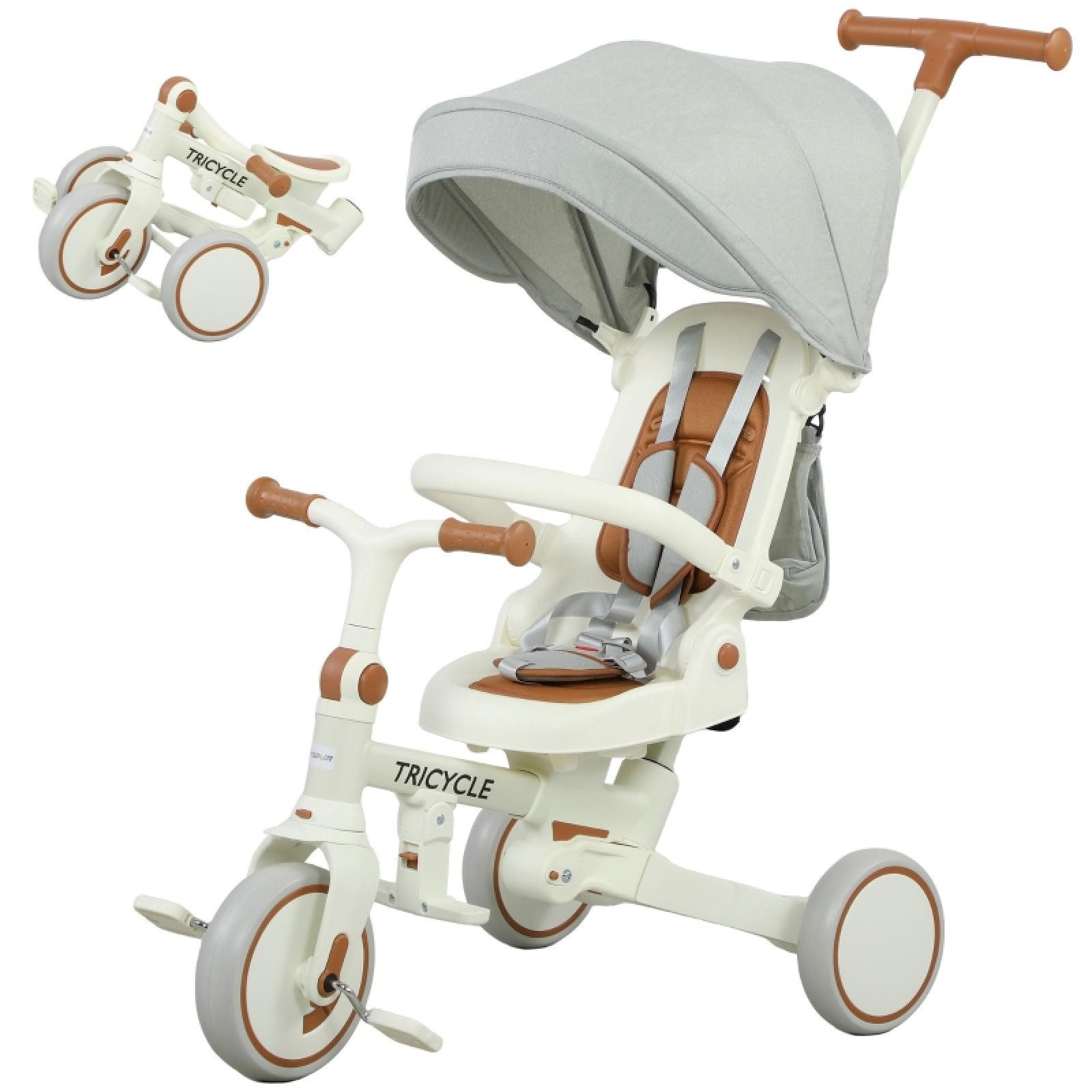FELIXLEO Tretroller Kinder Dreirad wandelbarer Baby Buggy 5 1 Design abnehmbarer 3, (1 tlg)