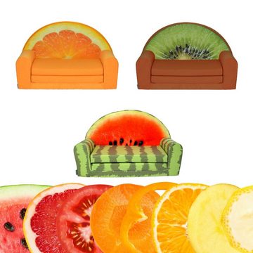 FORTISLINE Kindersofa Früchte-Motiv Kindersofa Aufklappbar Schaumstoff Kinderzimmer Couch