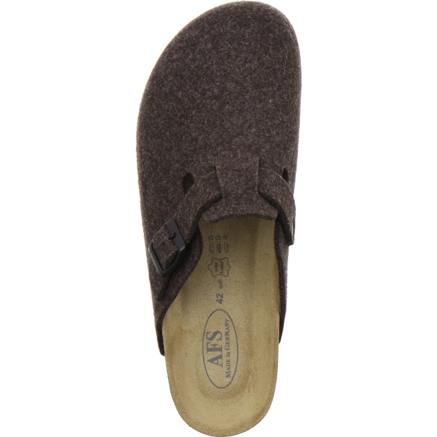 AFS-Schuhe 3690070 Clogs Pantolette für Herren aus Filz mit Fußbett, Made in Germany