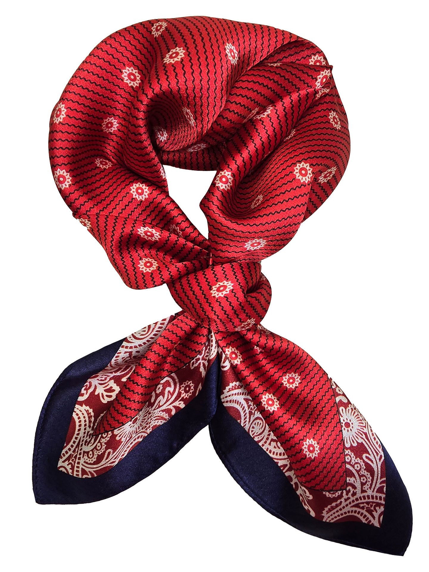 Moschen-Bayern Halstuch Halstuch Damen Herren Nickituch Seidentuch Seidenhalstuch Rot Blau