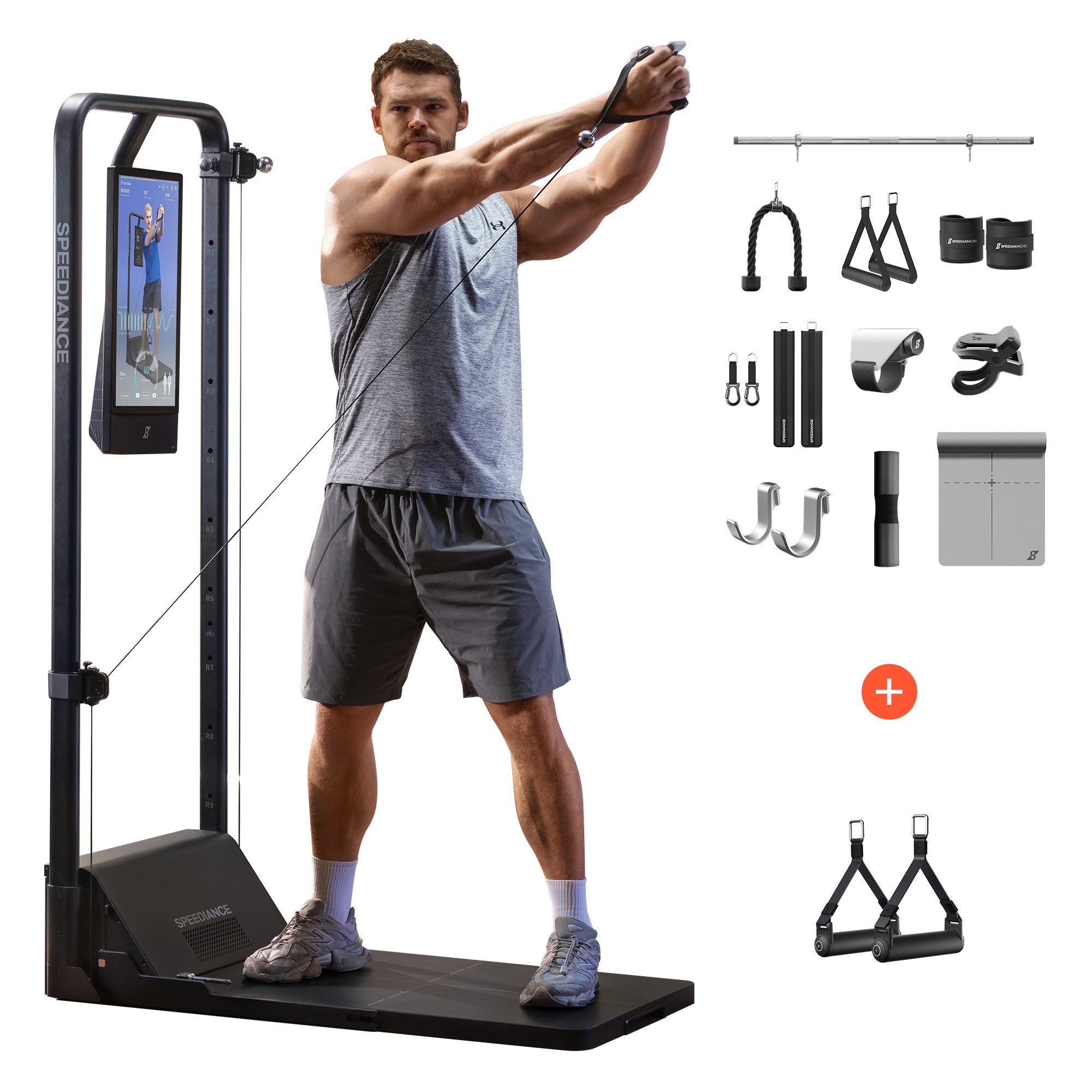 SPEEDIANCE Kraftstation Gym Monster 2, verbessertes KI-gesteuertes All-in-One Home Gym(Basic), Multifunktionale Smith-Maschine, Ganzkörper-Krafttrainingsgerät