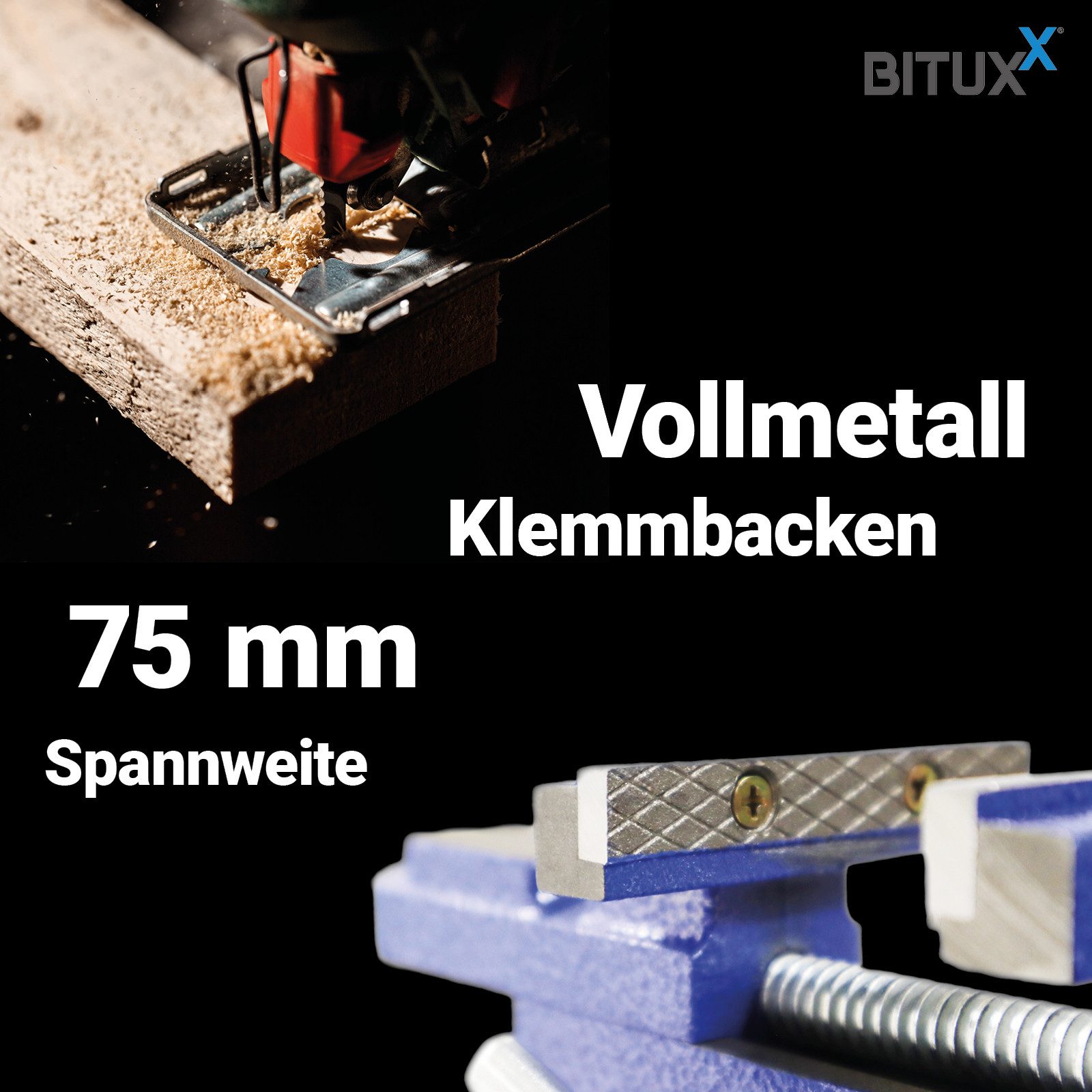 Bituxx Schraubstock Tischschraubstock 80mm, MS-19694 – Bild 5 von 5