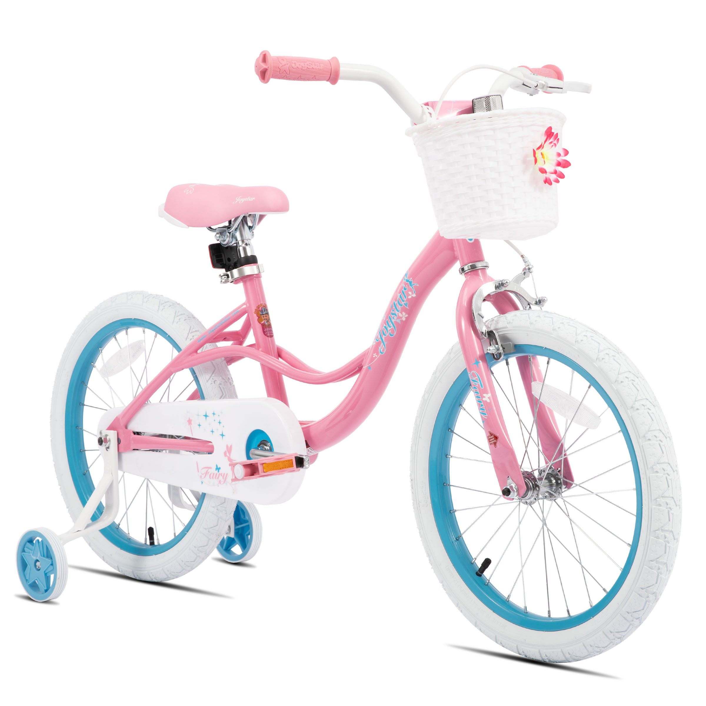 JOYSTAR Kinderfahrrad Mädchen Kinder Fahrrad für Kleinkinder und Kinder Alter 2-8 Jahre alt, mit Stützräder, Handbremse und Korb, Geschenke für Prinzessinnen