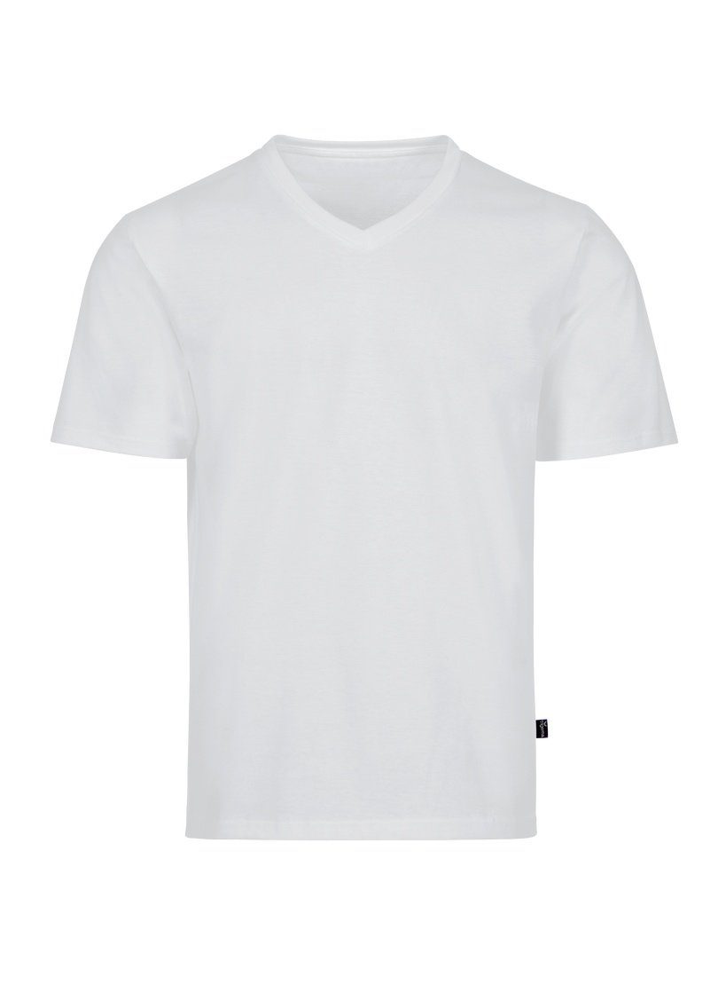 V-Shirt TRIGEMA Baumwolle Trigema T-Shirt weiss DELUXE