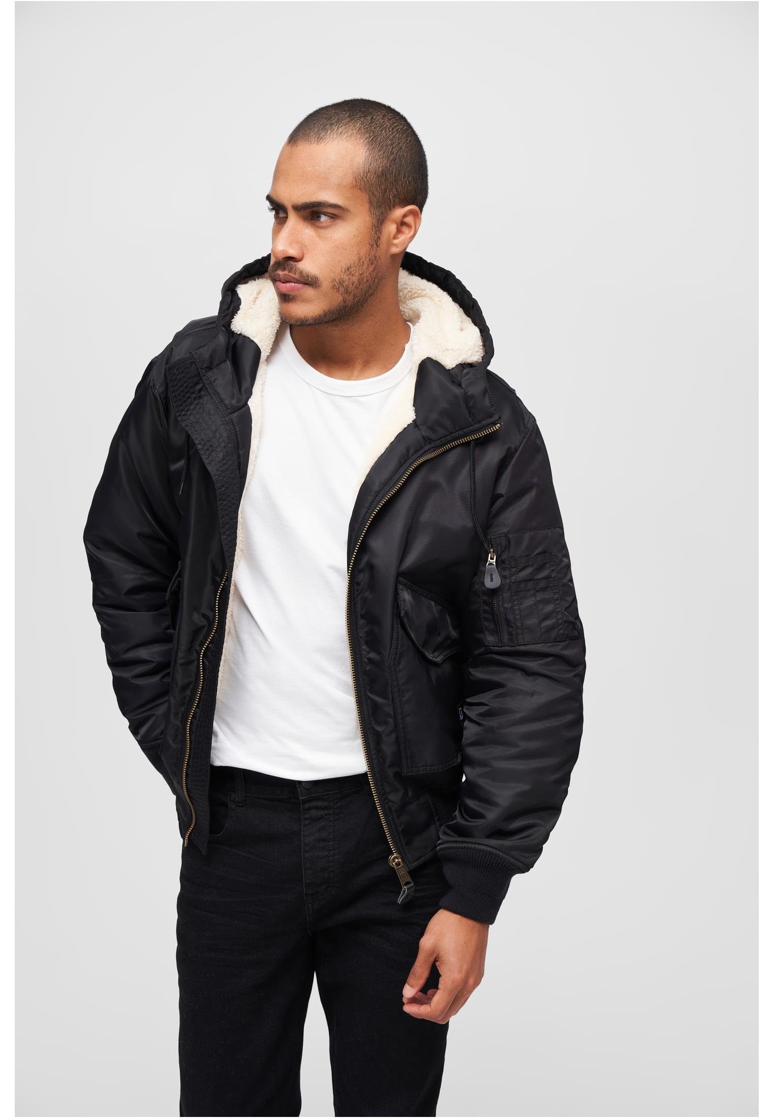 Brandit Winterjacke Herren CWU Jacket hooded (1-St) black