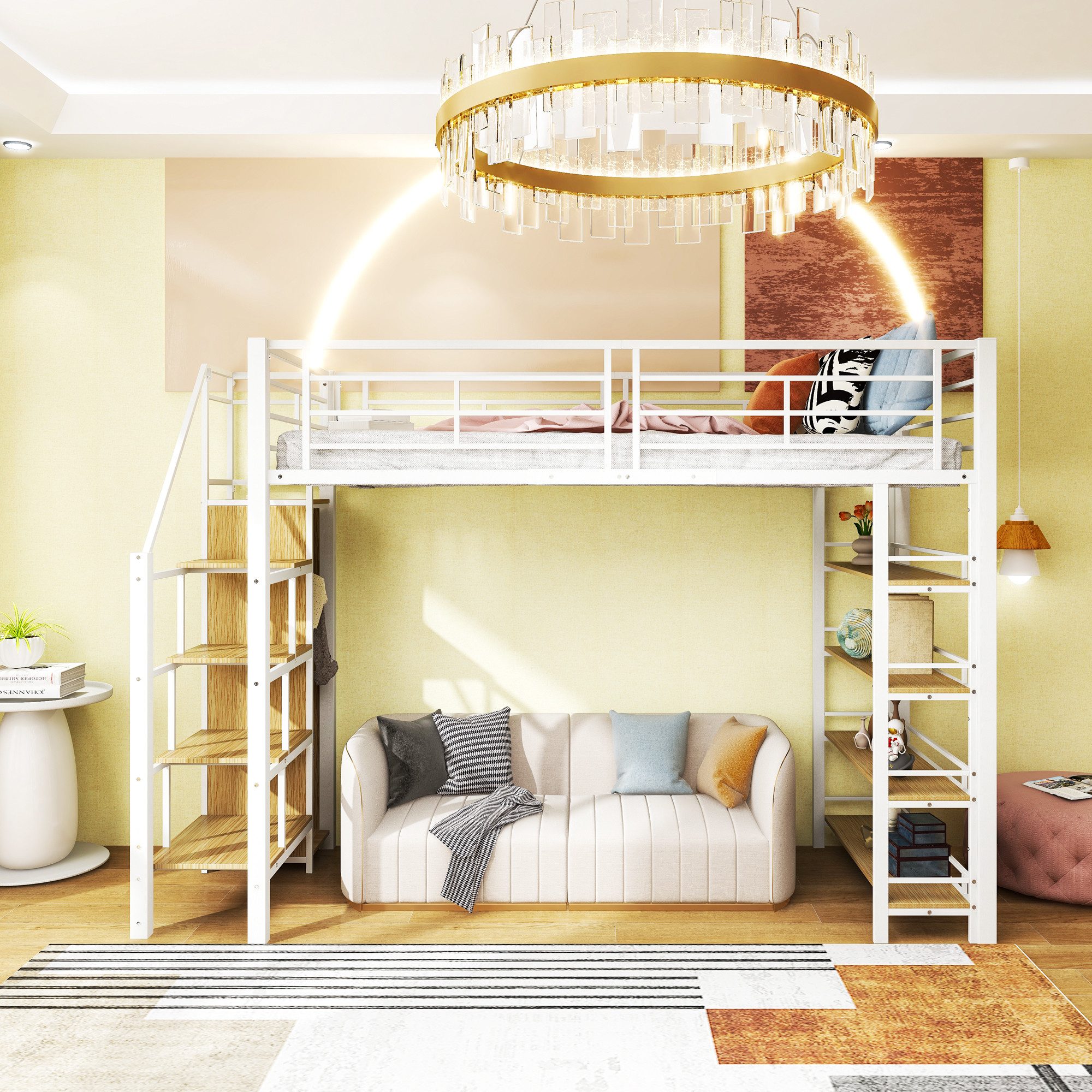 Flieks Hochbett Metallbett Einzelbett 90x200cm mit günstig online kaufen