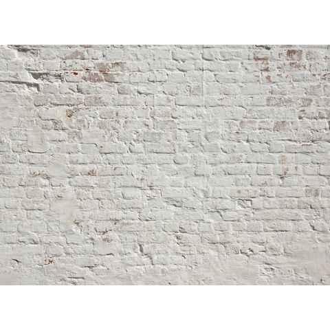 living walls Fototapete Designwalls Brick White, glatt, (5 St), Vlies, Wand, Schräge, Decke