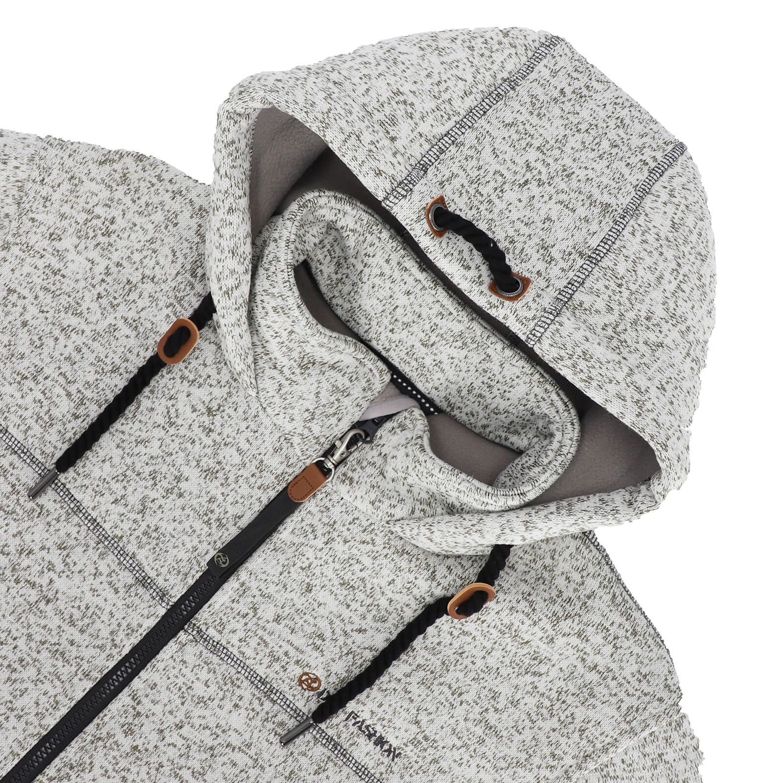 Dry Fashion Fleecejacke Helgoland Herren Wollfleece-Jacke Helgoland mit Kapuze - Windabweisende Jacke