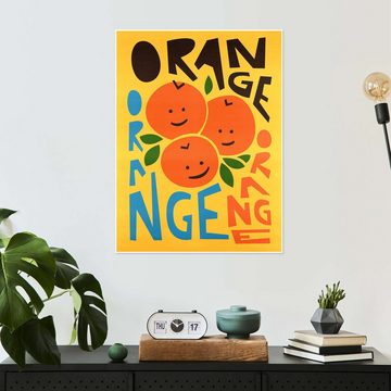Posterlounge Poster Fox & Velvet, Glückliche Orangen, Küche Illustration