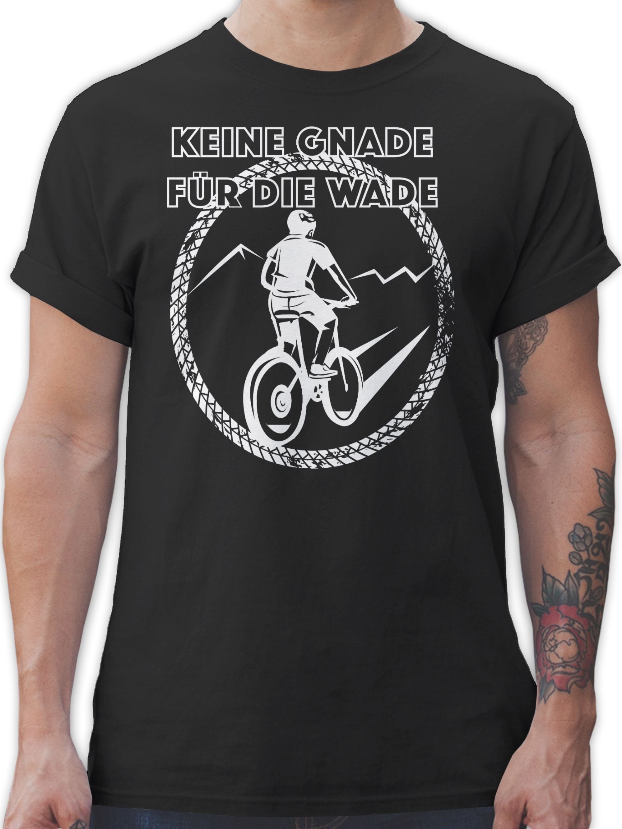 Shirtracer T-Shirt Keine Gnade für die Wade Fahrrad Bekleidung Radsport 1 Schwarz