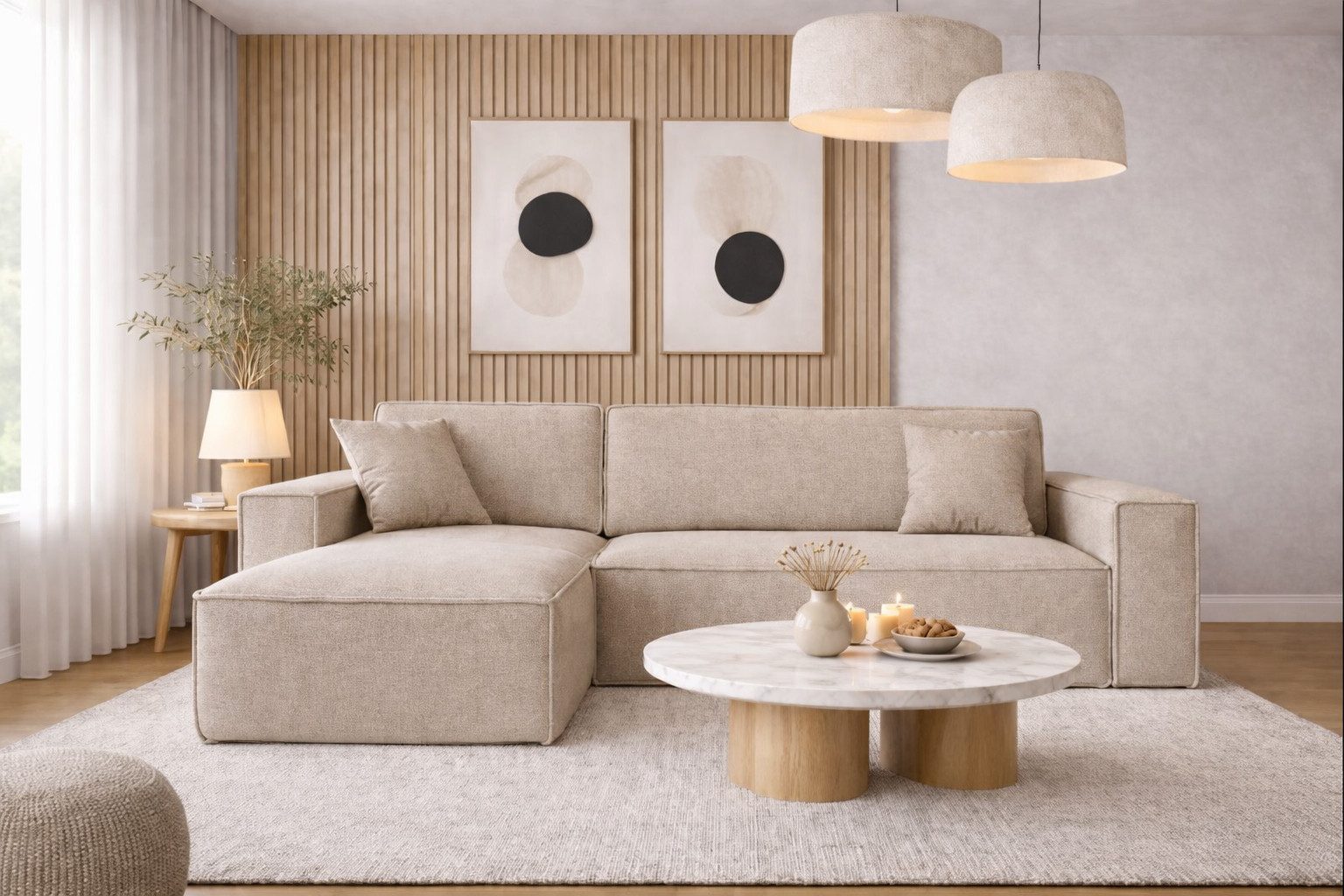 Kaiser Möbel Ecksofa mit schlaffunktion und bettkasten, Eckcouch L-Form BEST stoff Verita, Mit Schlaffunktion, Bettzeugkapazität, universell
