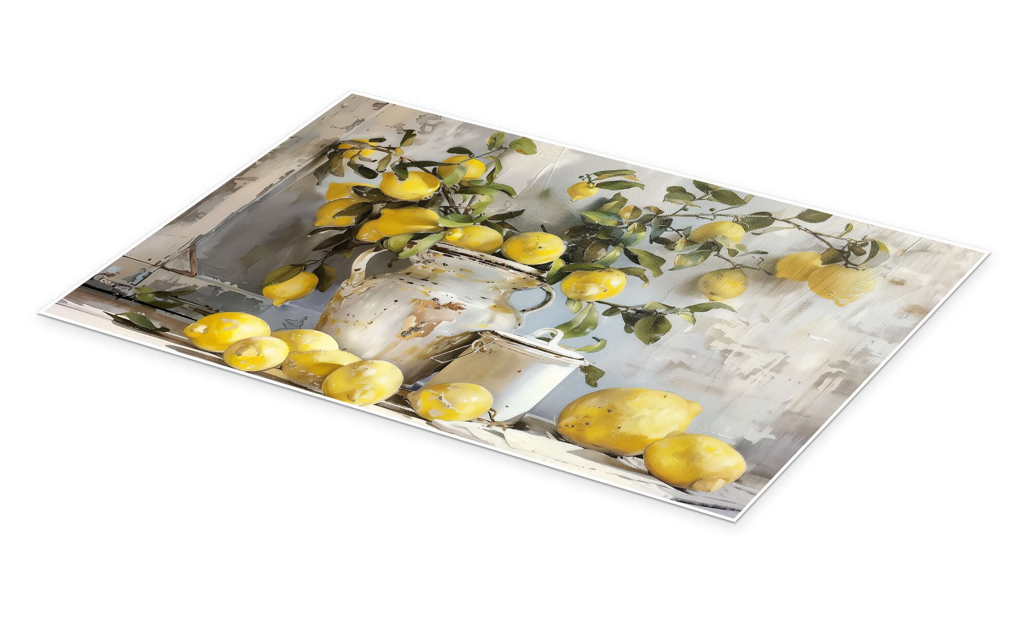 Posterlounge Wandbild Stillleben mit Zitronen, Arlington Prints, erhältlich als Poster, Leinwandbild, Wandsticker oder Acrylglasbild