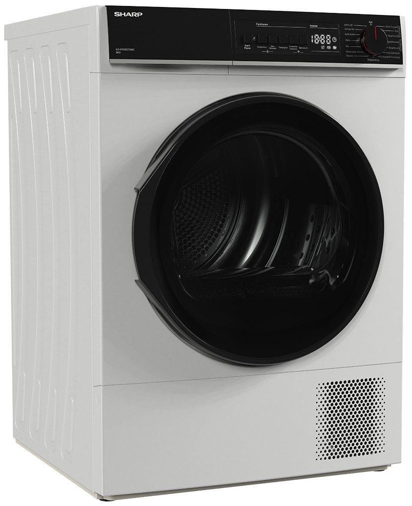 Sharp Wärmepumpentrockner KD-PRO8S7GWC-DE, WiFi, Trommel-Innenbeleuchtung, BubbleDrum, Zwei-Wege-Schleudern