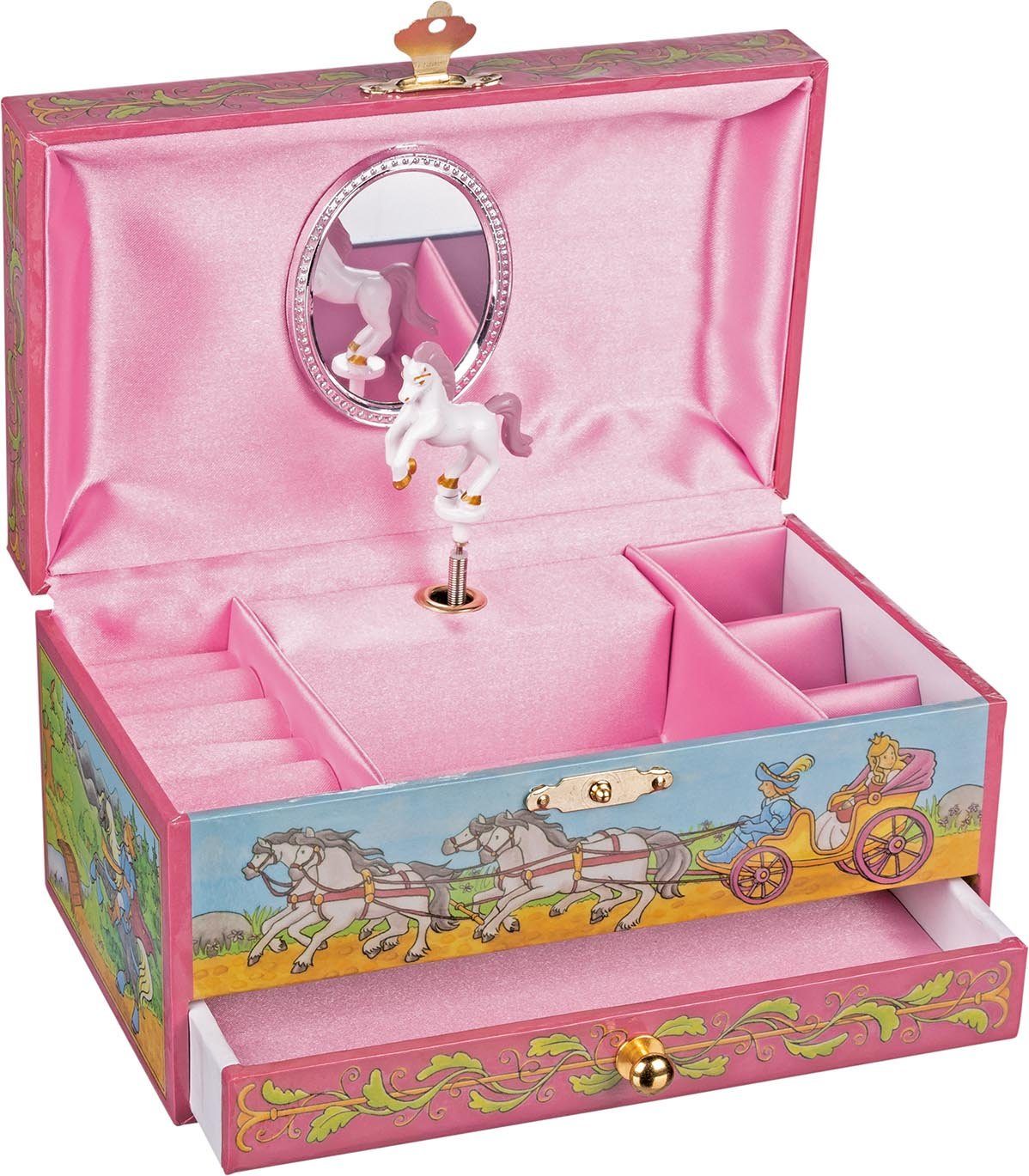 goki Schmuckkassette Musikspieldose Pferd mit Schublade, Hochwertige Spielu günstig online kaufen