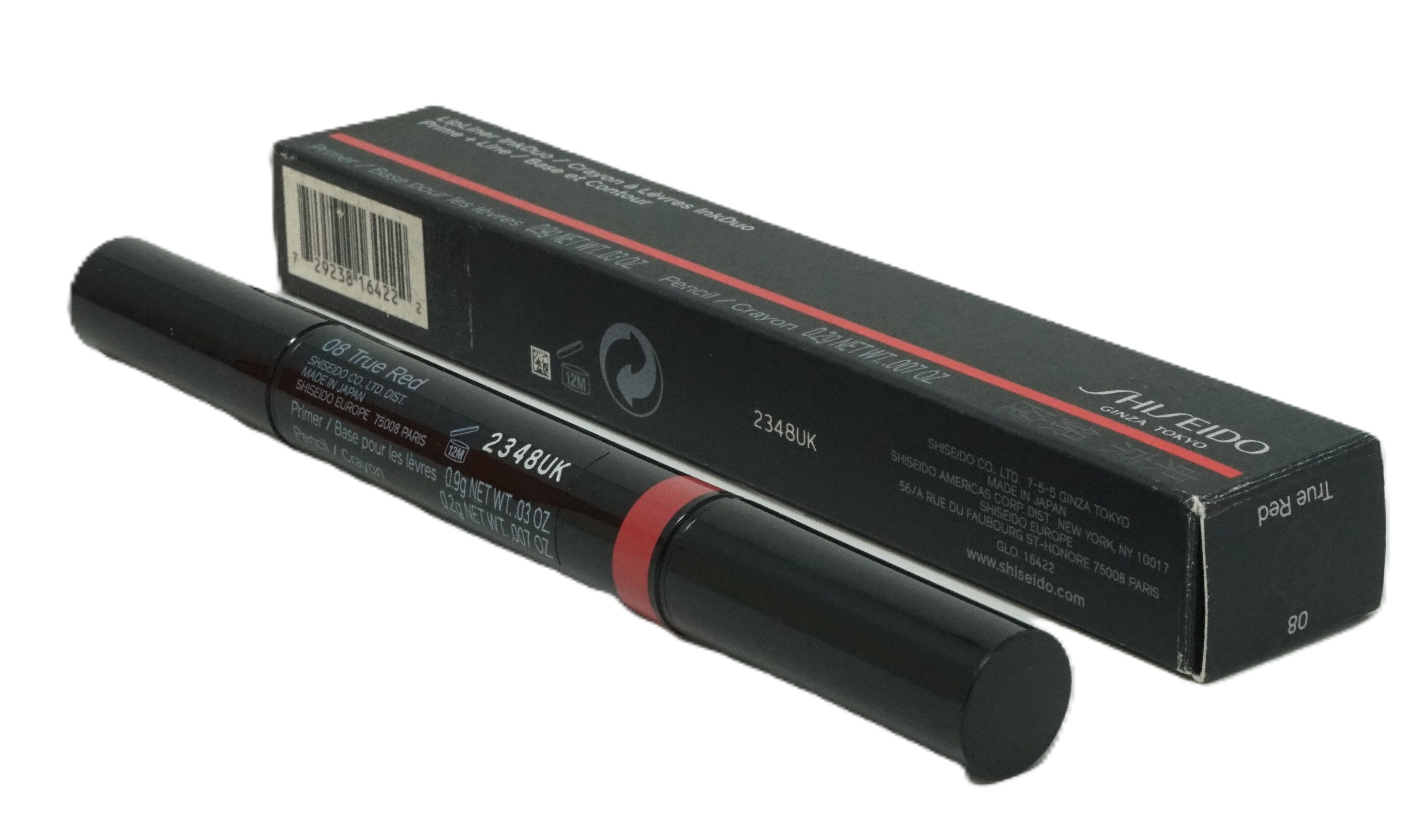 SHISEIDO Карандаши для губ Shiseido Ginza Tokyo LipLiner InkDuo Primer+Line 0,9g True Red 08
