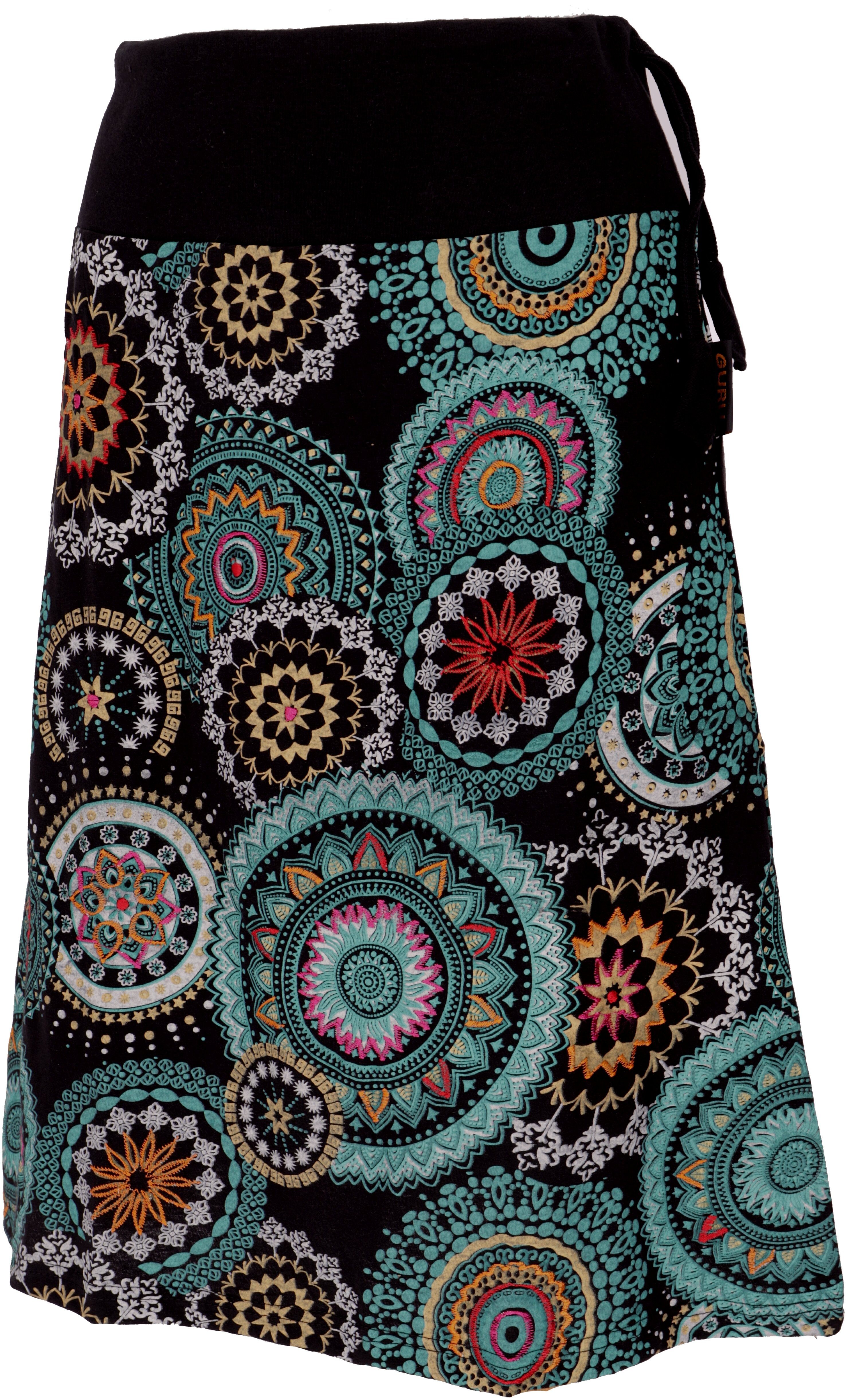 Guru-Shop Minirock Bestickter knielanger Rock, Boho günstig online kaufen
