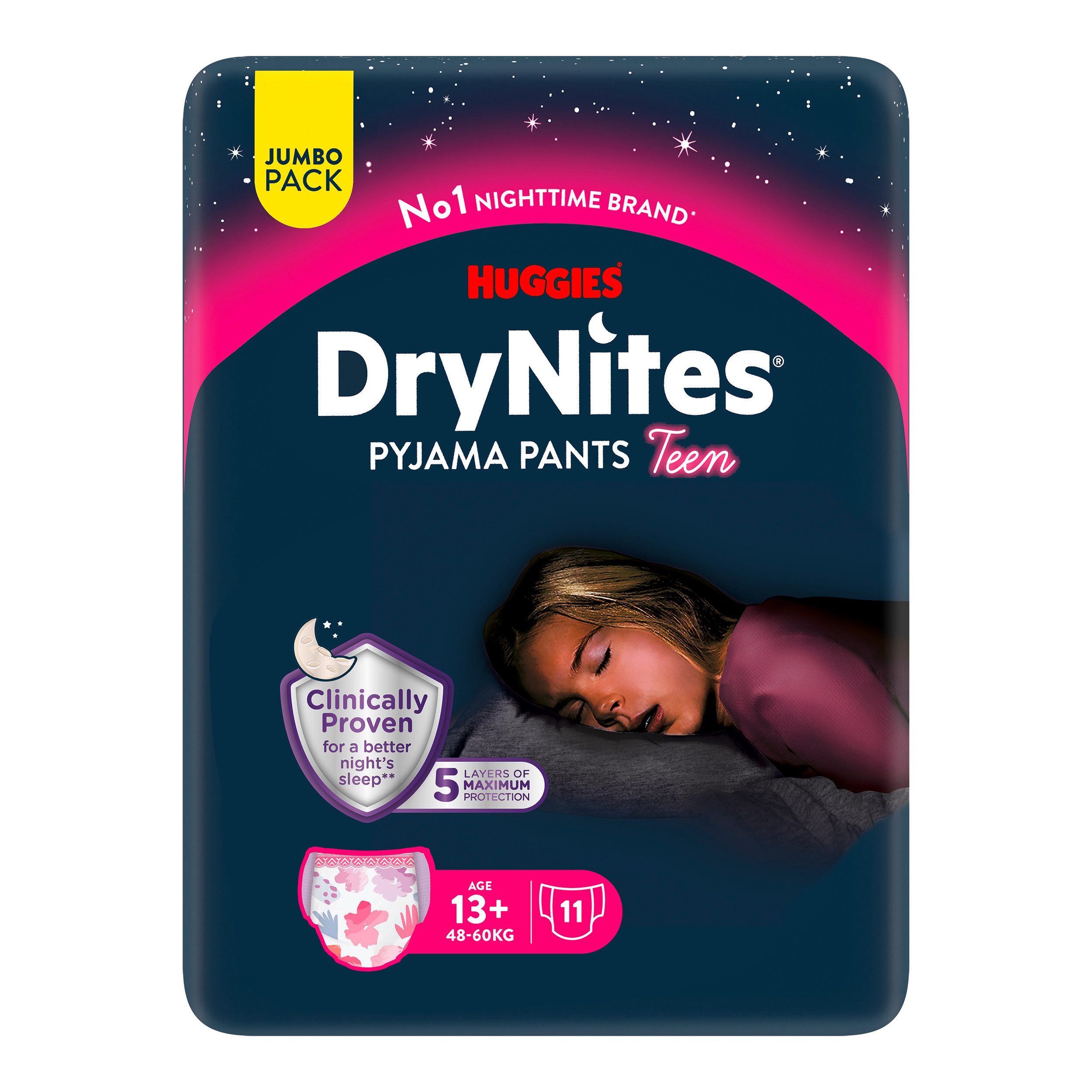 HUGGIES Windeln Nachtwindeln Mädchen ab 13 bis ca. 17 Jahre, 33 St.