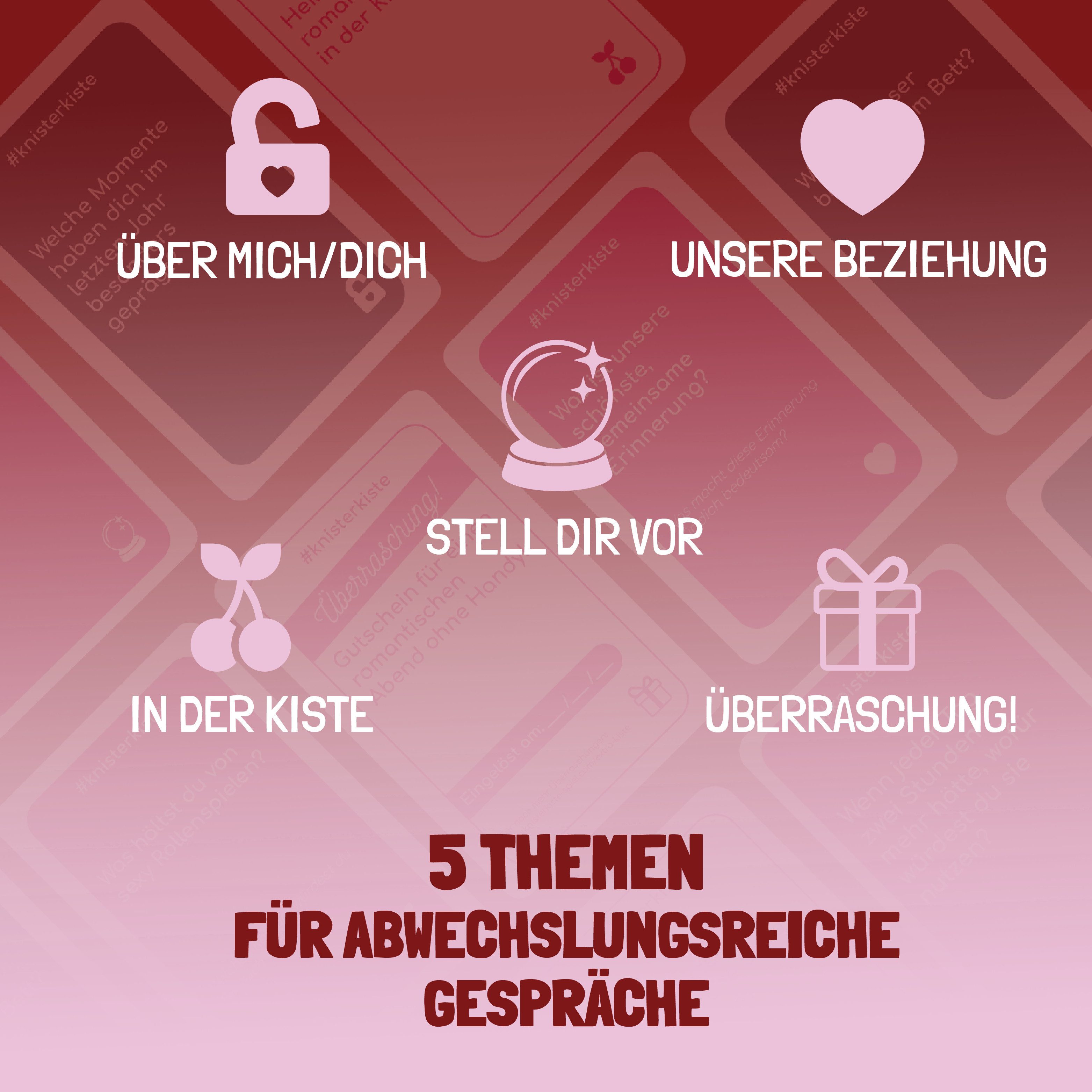 ATM GAMING Spiel Knisterkiste - Spiel für Paare, Paarspiel, Kartenspiel mit 180 Fragen und Aufmerksamkeiten