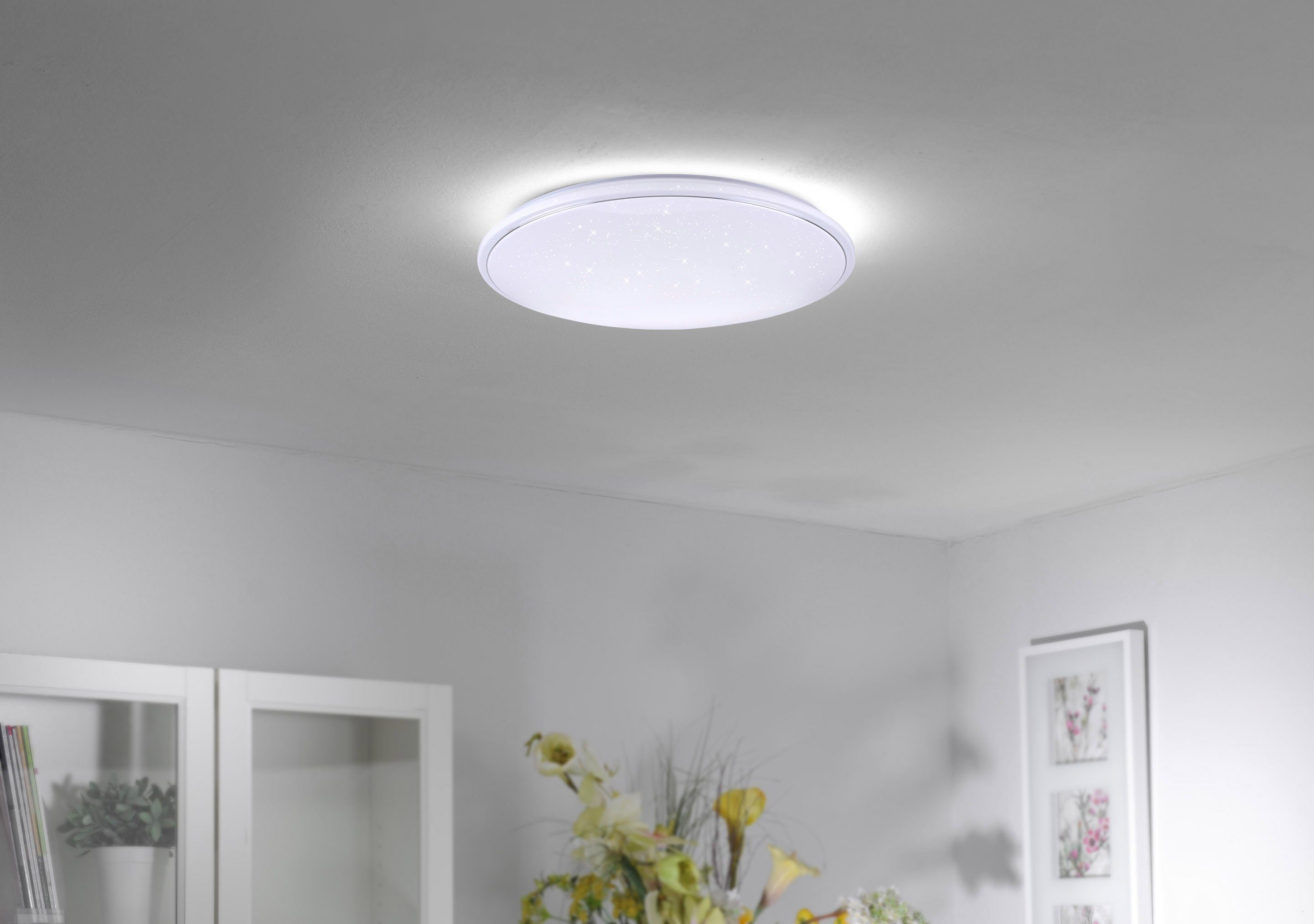 Fernbedienung, Dimmfunktion, Ø über Leuchten CCT JUPITER, Memoryfunktion, LED Farbtemperaturregelung, dimmbar Deckenleuchte - cm Direkt fest Helligkeitsstufen, integriert, mehrere 80 Tageslichtweiß, Warmweiß, Neutralweiß,