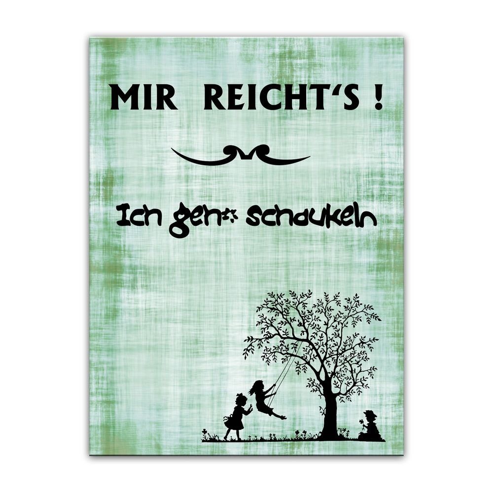 Bilderdepot24 Leinwandbild Leinwandbild mit Spruch Ich geh' schaukeln
