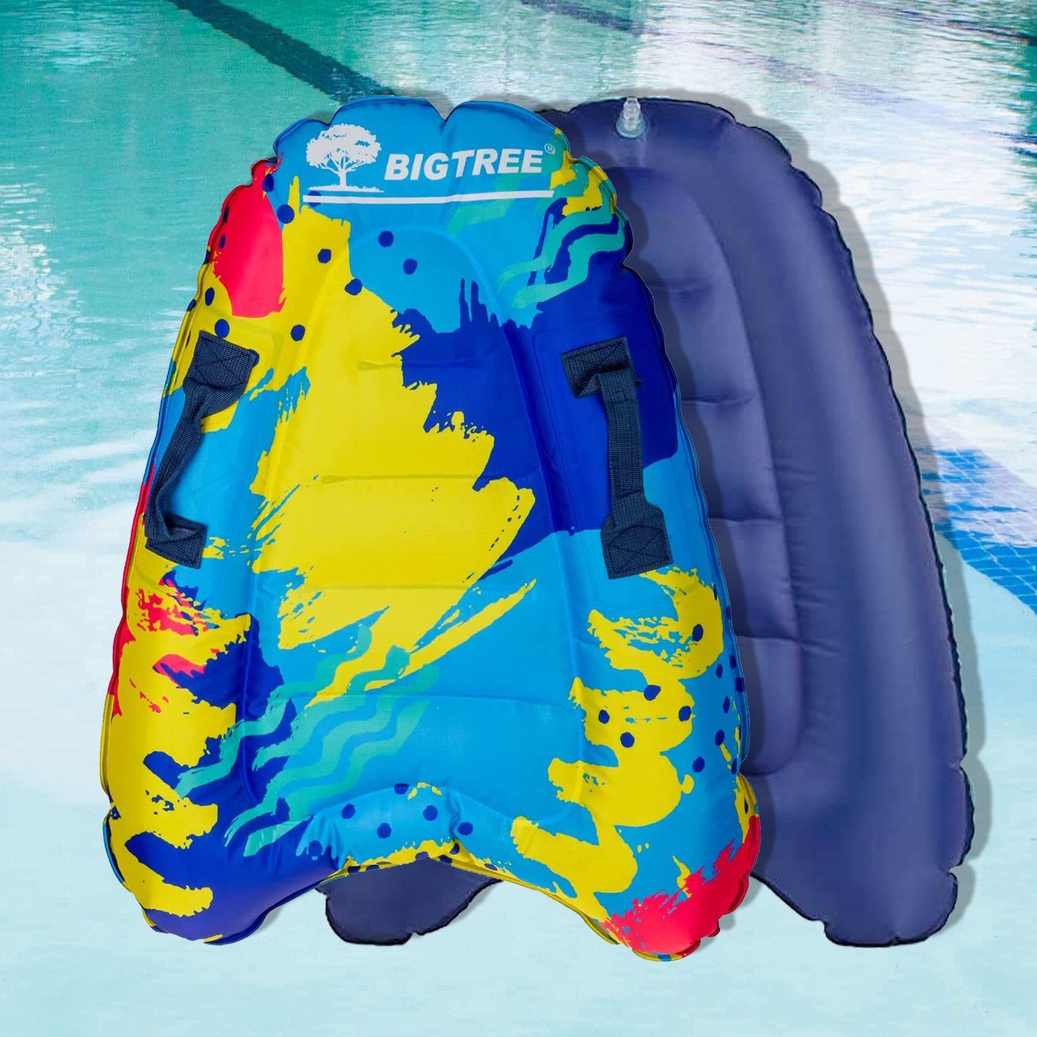 KAHOO Inflatable SUP-Board Aufblasbares Bodyboard, 52x14x70cm, Schwimmhilfe Bunt