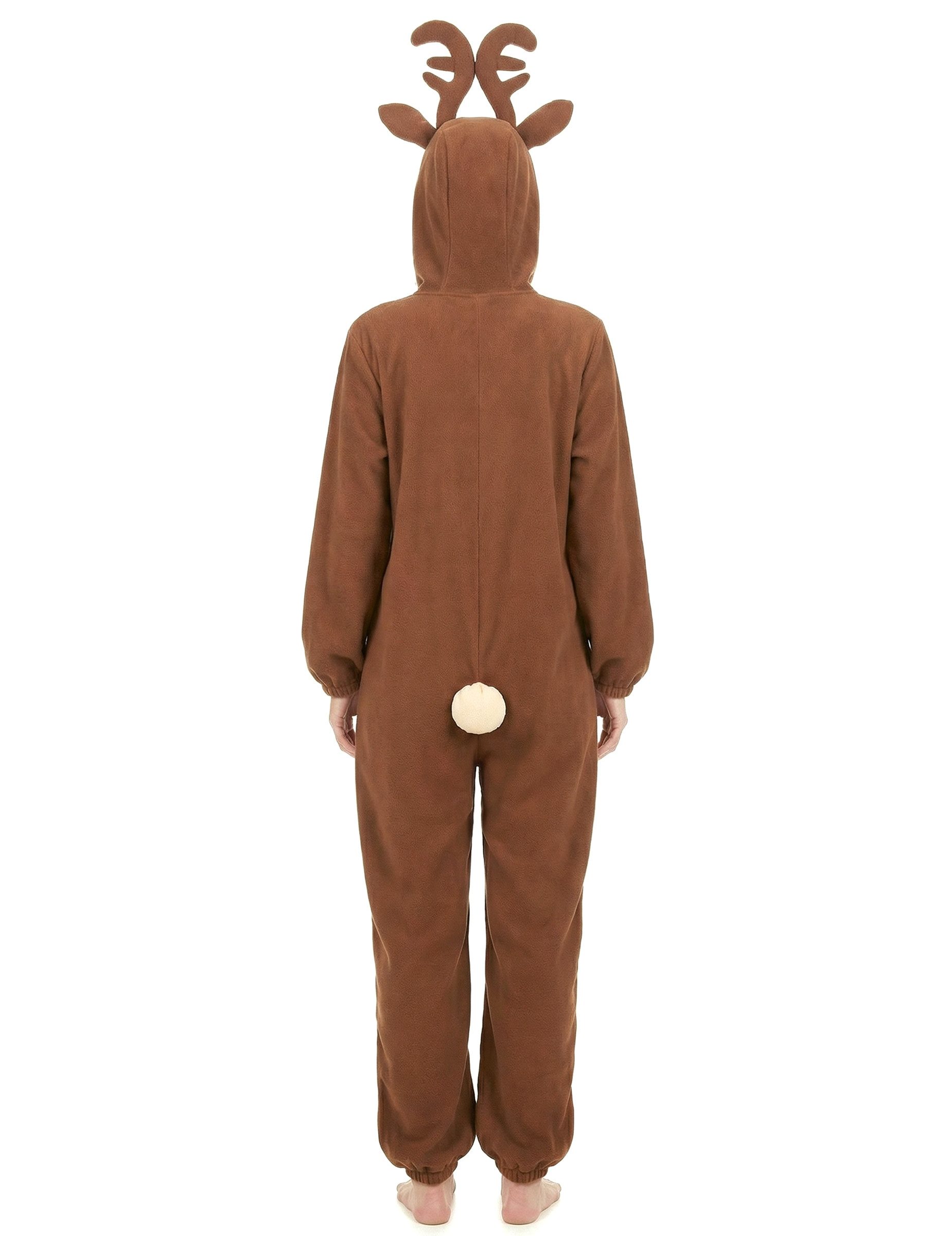 JADEO Kostüm Rentier-Damenkostüm Jumpsuit Weihnachten braun-beige