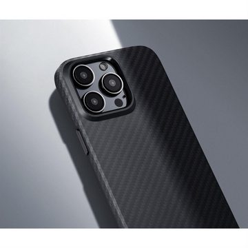 Pitaka Handyhülle Pitaka MagEZ Case Pro 4 1500D für iPhone 15 Pro Max - Black/Grey Twill