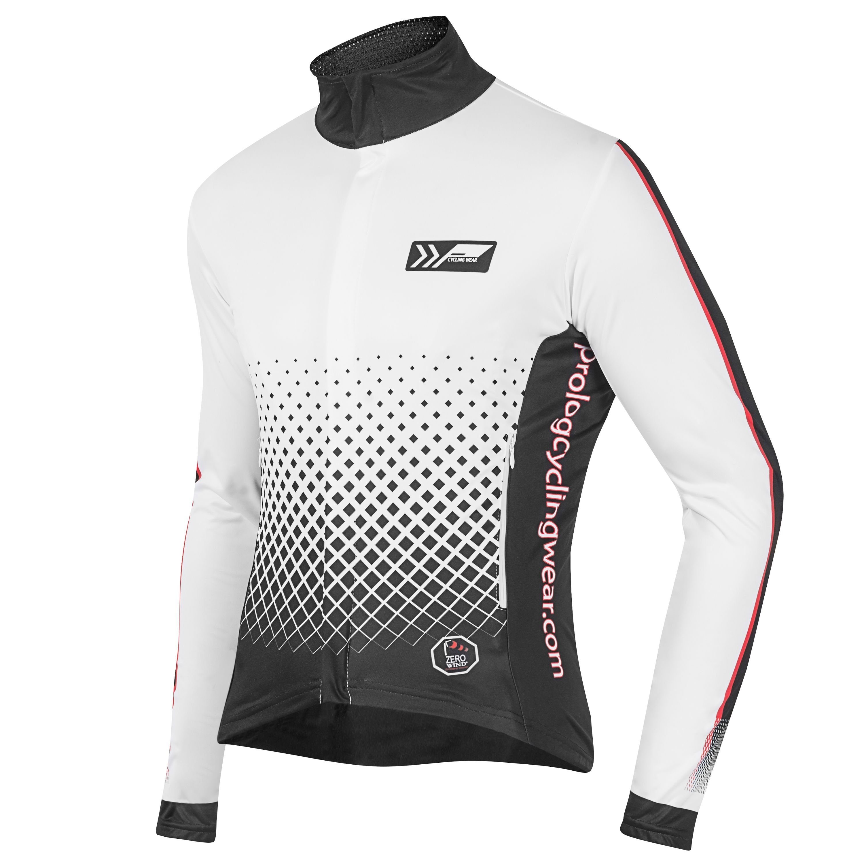 prolog cycling wear Funktionsjacke Fahrradjacke Herren Softshell „White Jacket Zero Wind & Water“