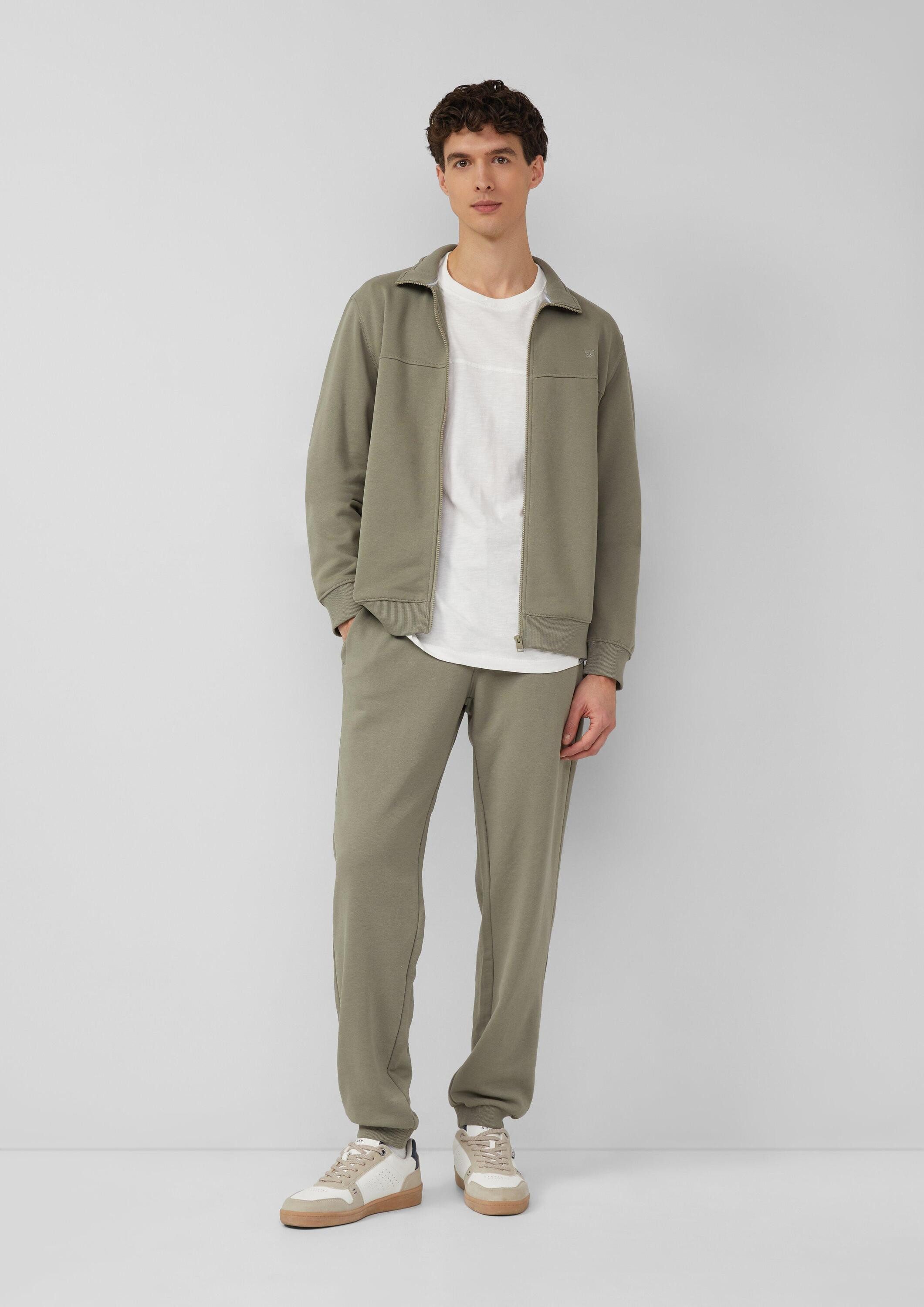 s.Oliver Sweatjacke Sweatshirt Jacke Sweatshirt-Jacke mit Stehkragen und Eingrifftaschen