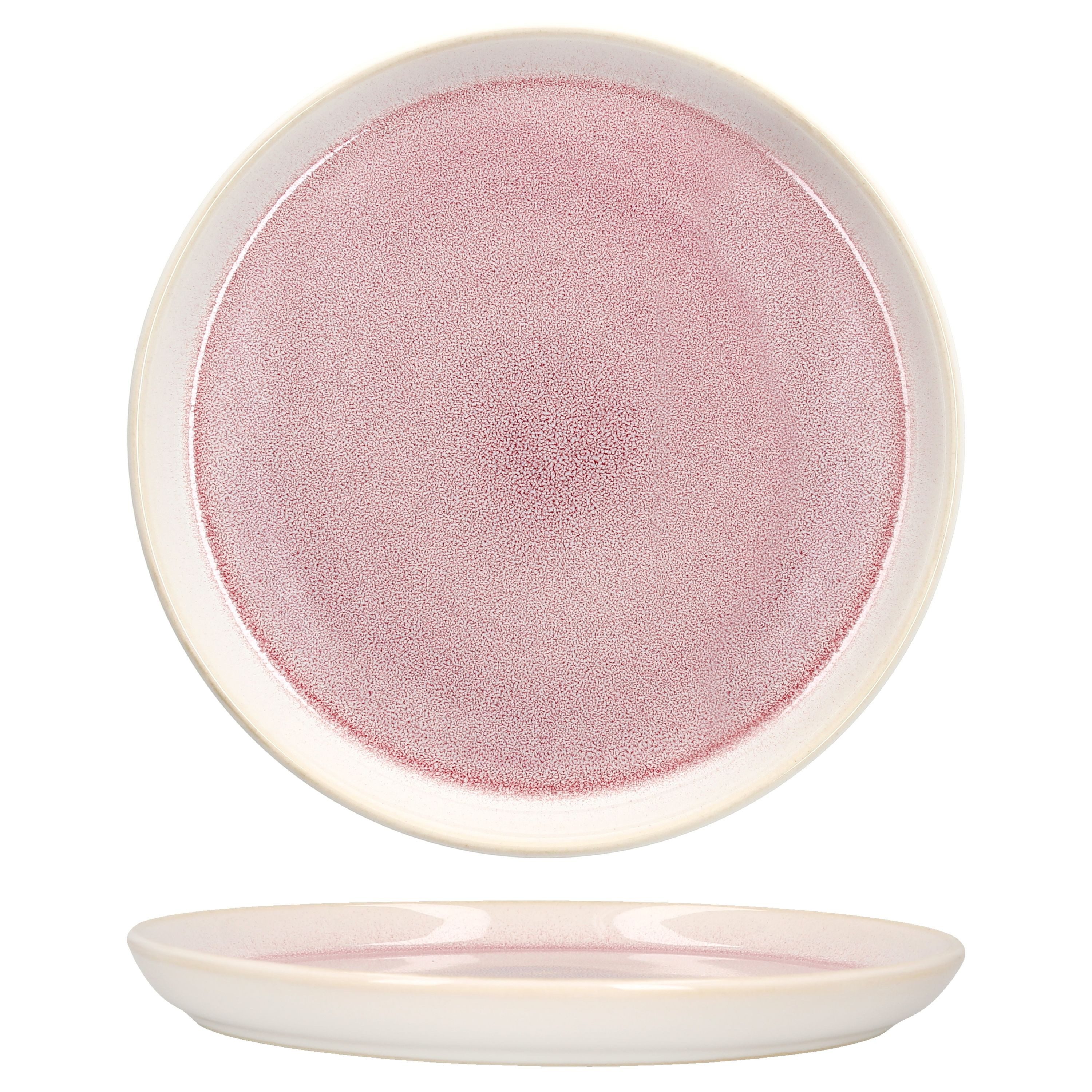 MamboCat Frühstücksteller 6x Reactive Glaze Paris Kuchenteller 6 Personen Creme Pink – Bild 4 von 5