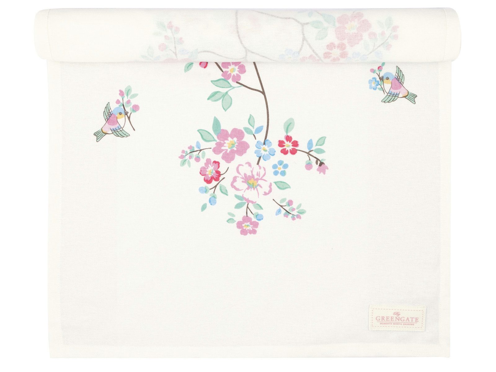 Greengate Tischdecke Desdemona Tischläufer white 140x45cm