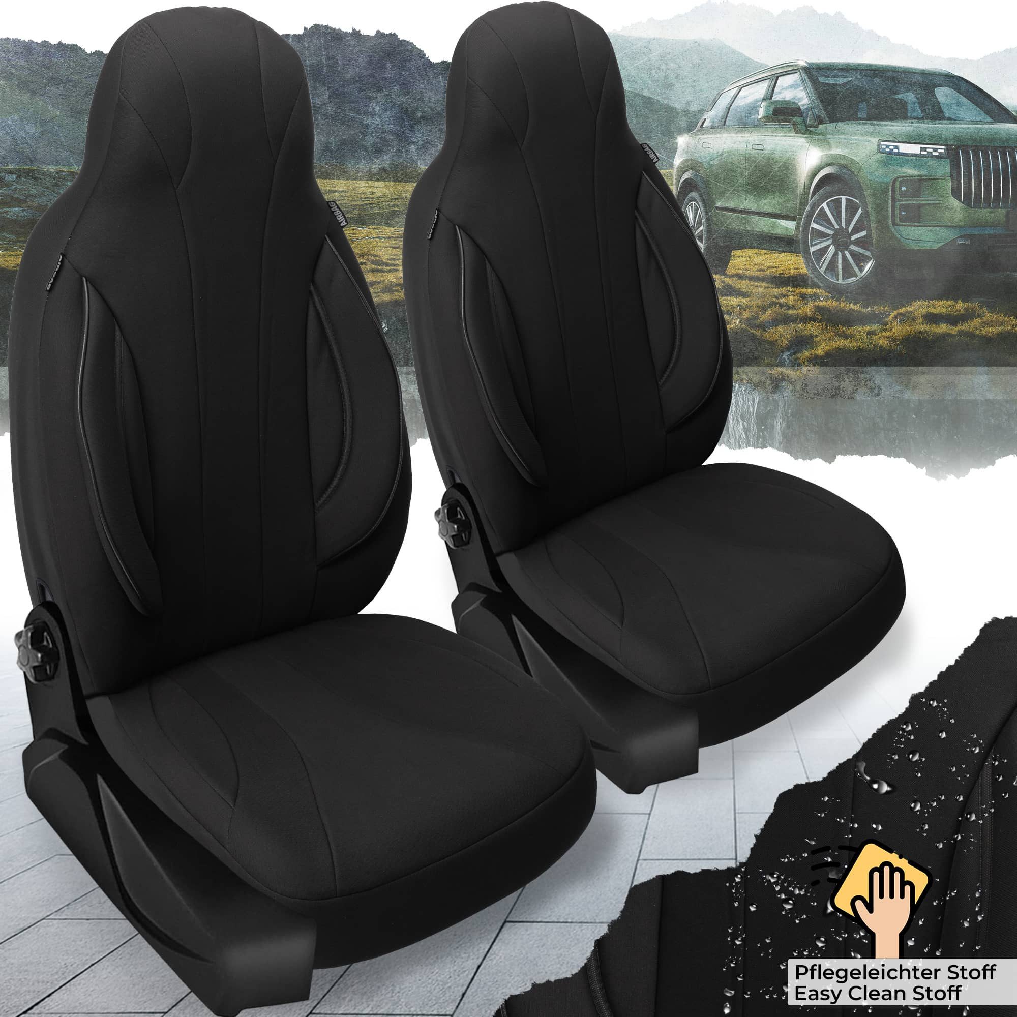 BREMER SITZBEZÜGE Autositzbezug für Seat Exeo Bj 2009-13 (PL403), Set, 2-tlg., Schonbezüge Sitzbezüge Fahrer und Beifahrer, in Schwarz