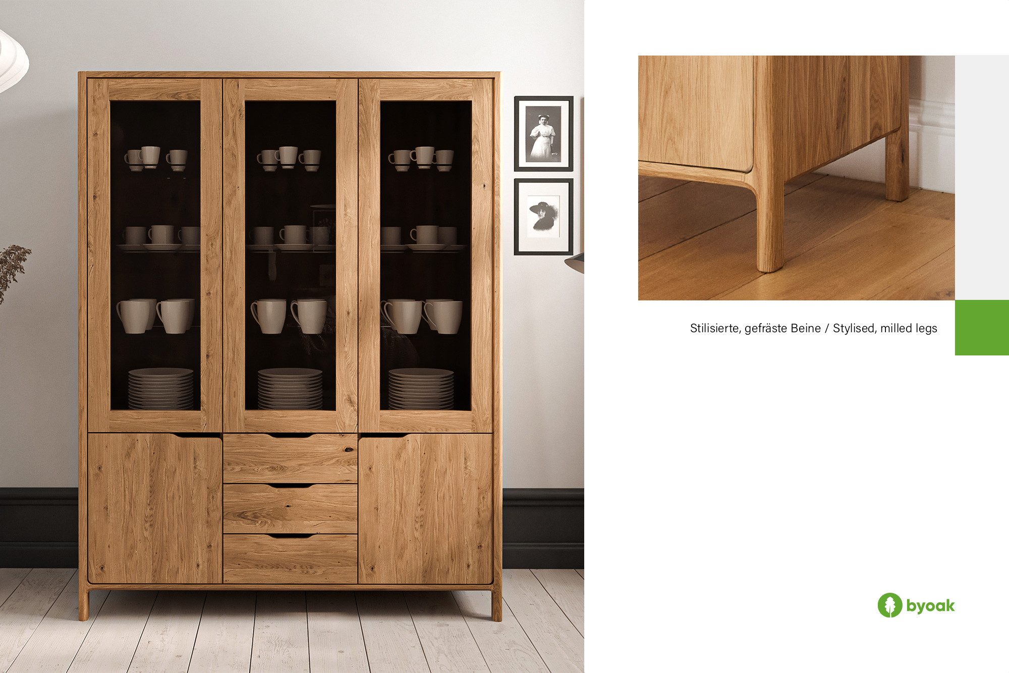byoak Vitrine TWIG aus Massivholz Naturgeölt
