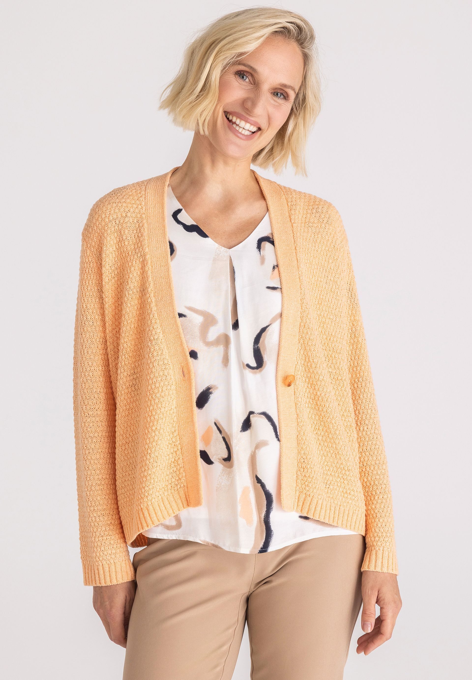 FRANK WALDER Cardigan mit Strukturmuster