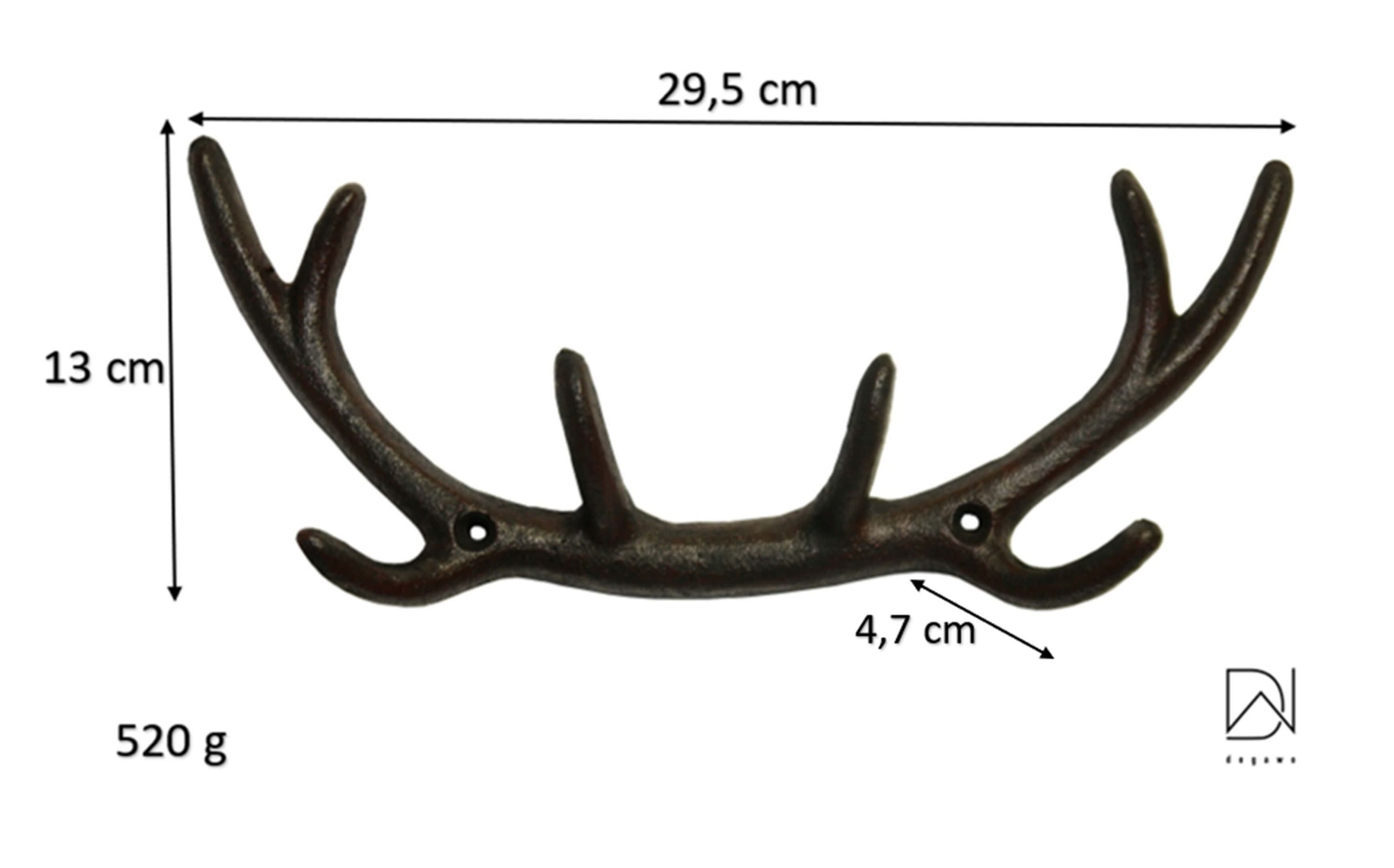 Dekowunder Wandhaken Rustikaler Wandhaken in Geweihform Gusseisen Braun 29, günstig online kaufen