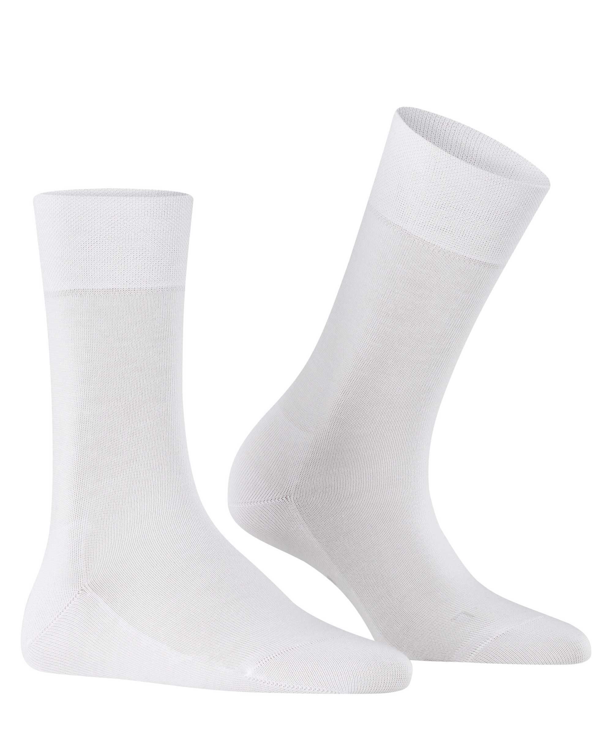 FALKE Kurzsocken New Sensitive - Bündchen, Logo York, Damen Weiß Socken