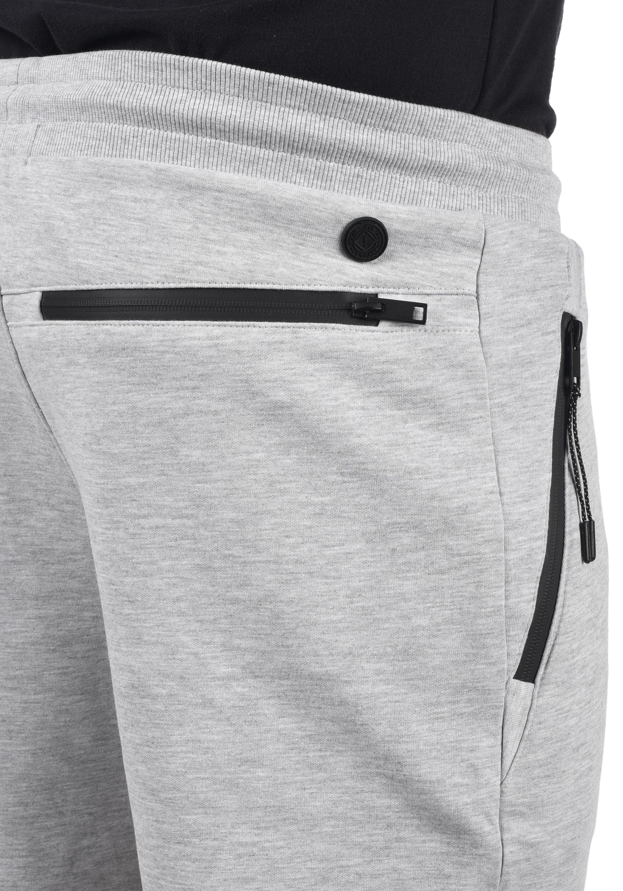 Grey mit Light (8242) kurze Sweatshorts Melange SDGelly Reißverschluss-Taschen !Solid Hose