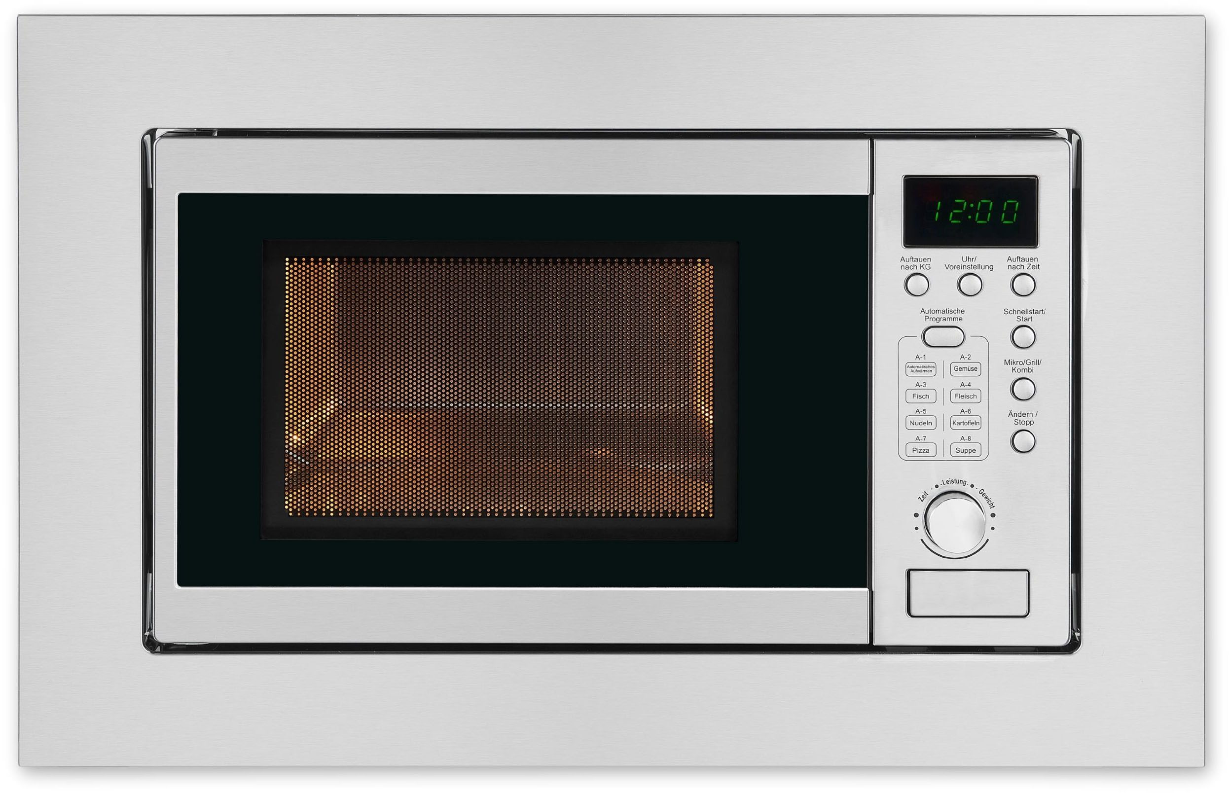 exquisit Einbau-Mikrowelle EMW 20.1 G, 20 l, Schonend Auftauen,schnell Aufwärmen, Grillen-einfach per Knopfdruck
