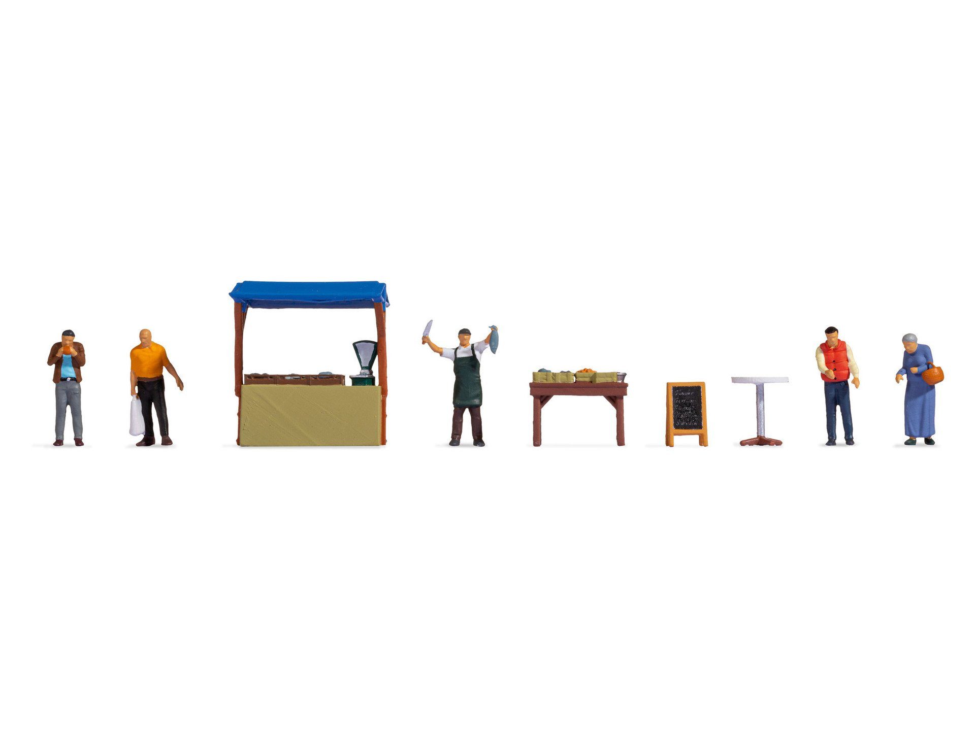 Dekofigur NOCH H0 Figuren-Themenwelt „Fischstand“, Handkolor