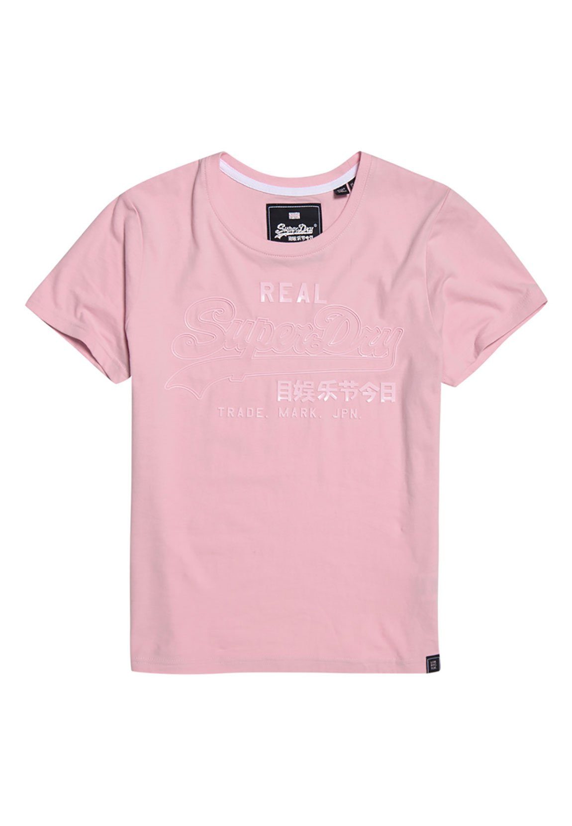 Madison Føderale Steward Superdry T-Shirt Superdry T-Shirt Damen VINTAGE LOGO TONAL ENTRY Fondant  Pink
