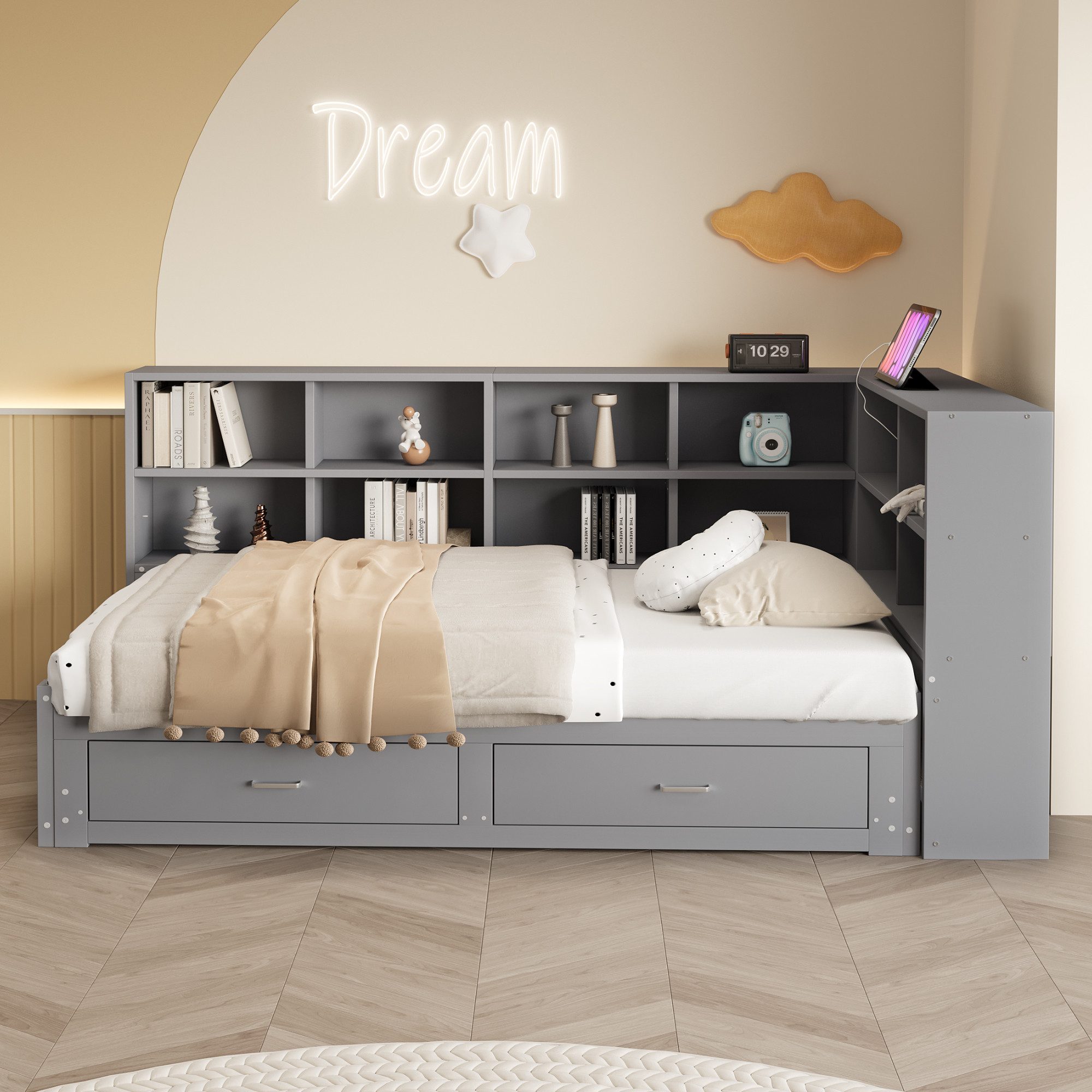 Merax Daybett 90/180x190cm mit USB-Steckdose (1 günstig online kaufen
