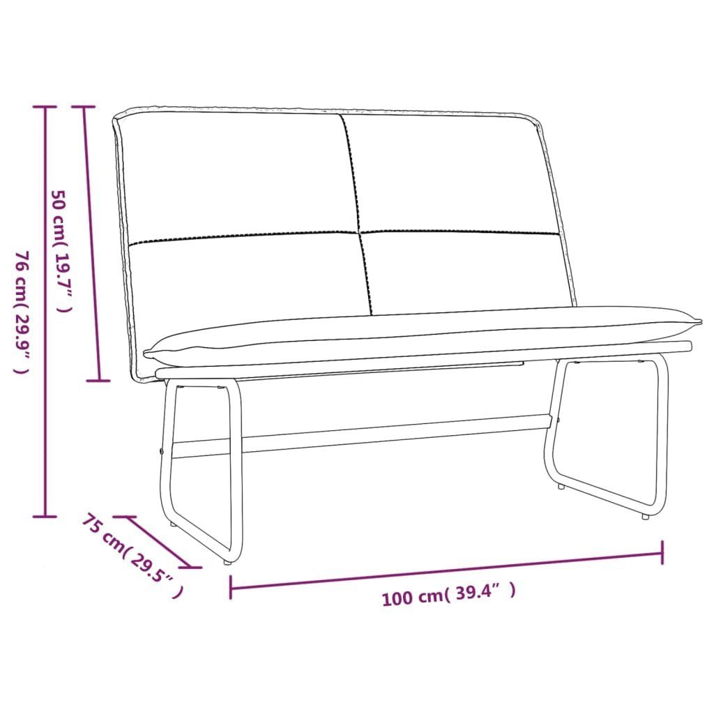 vidaXL Sitzbank cm 100x75x76 Kunstleder Creme | Sitzbank Creme Creme