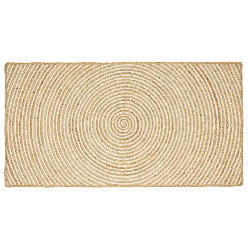 vidaXL Teppich Bereichsteppich Weiß 100 x 200 cm Jute