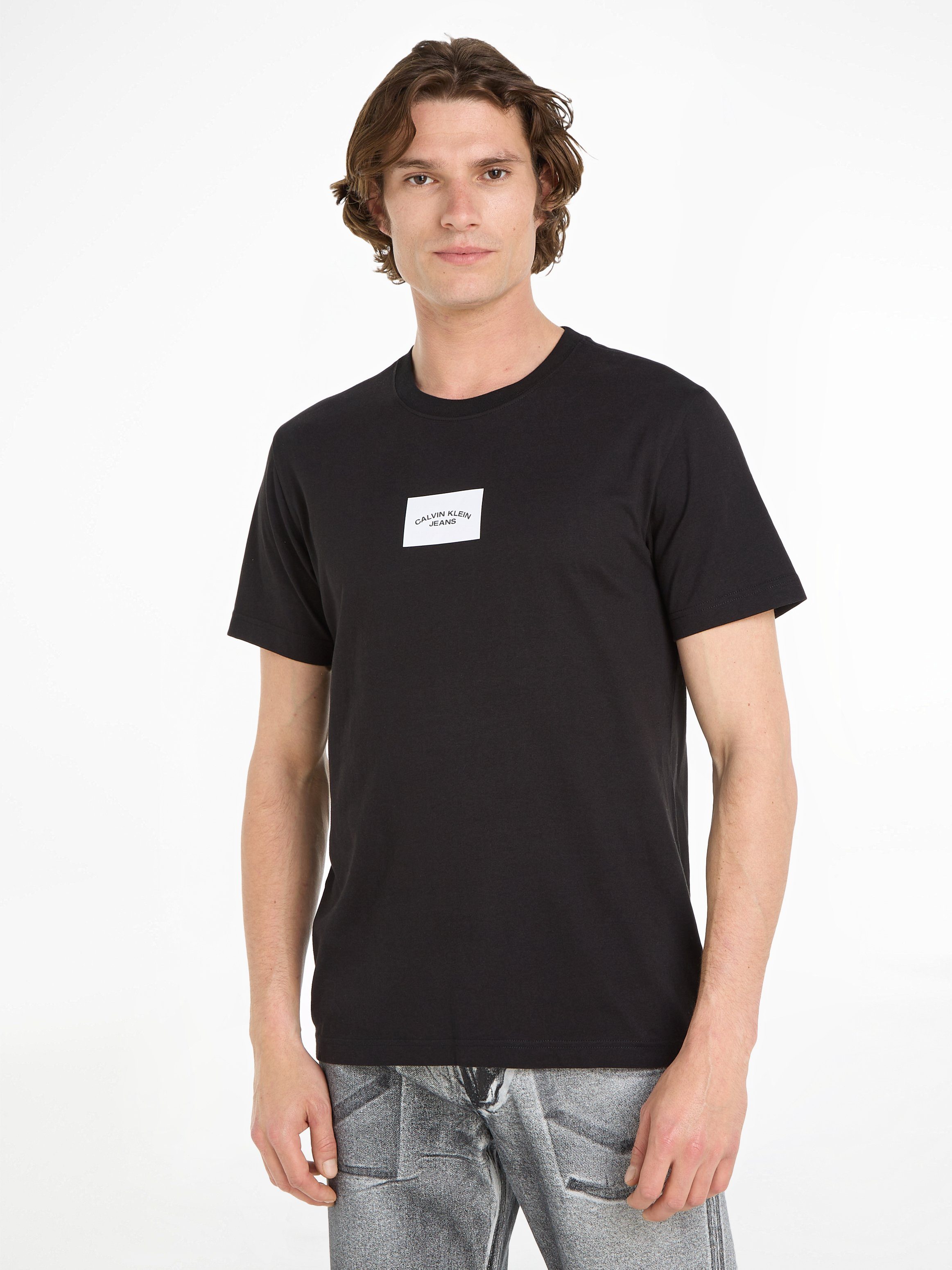 T-Shirt CENTER aus Calvin SMALL TEE, reiner Single Jersey Jeans BOX Baumwolle Klein