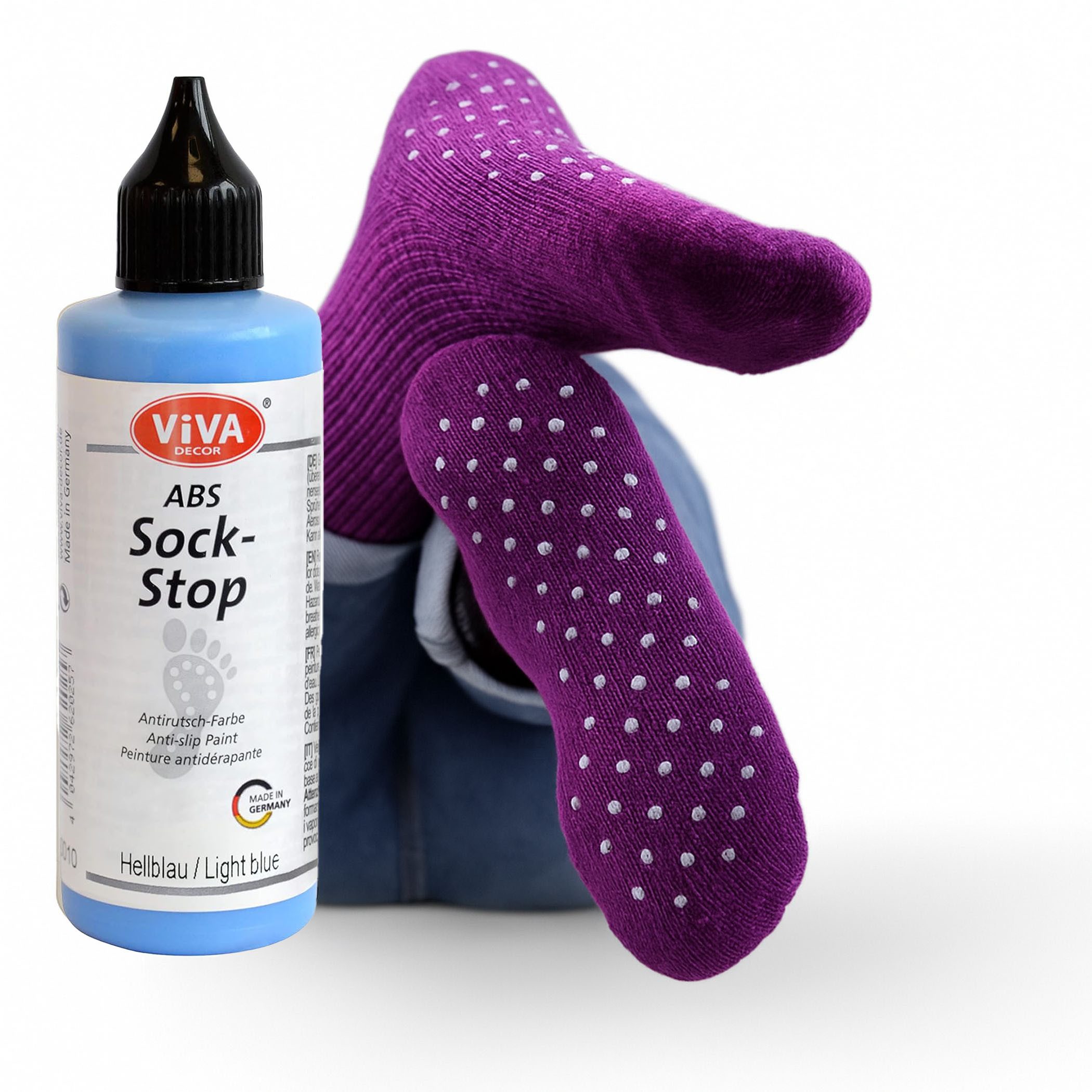 Viva Decor ABS-Socken ViVA DECOR ABS Sock-Stop 82ml, Hellblau