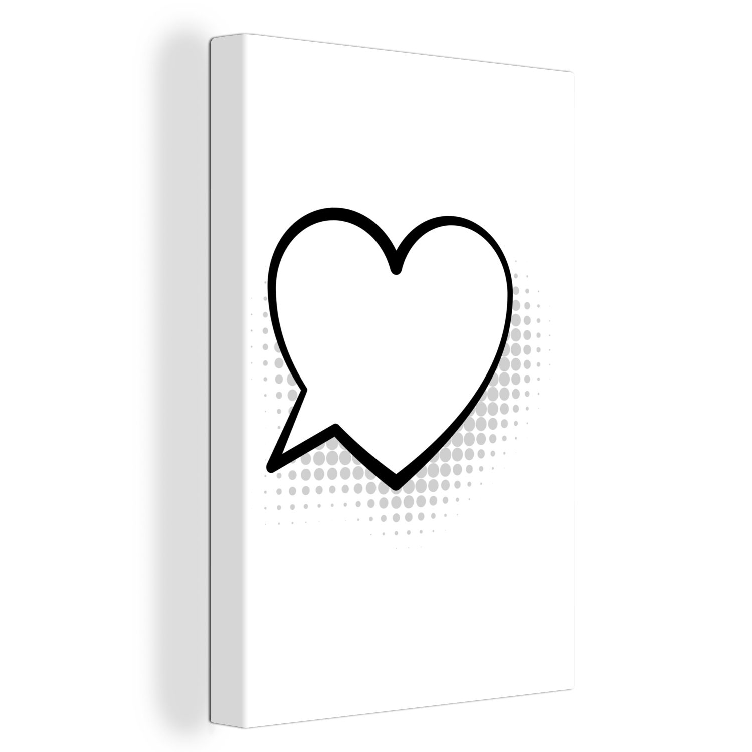 OneMillionCanvasses® Leinwandbild Cartoon-Illustration einer Gedankenwolke in Form eines Herzens, (1 St), Leinwandbild fertig bespannt inkl. Zackenaufhänger, Gemälde, 20x30 cm