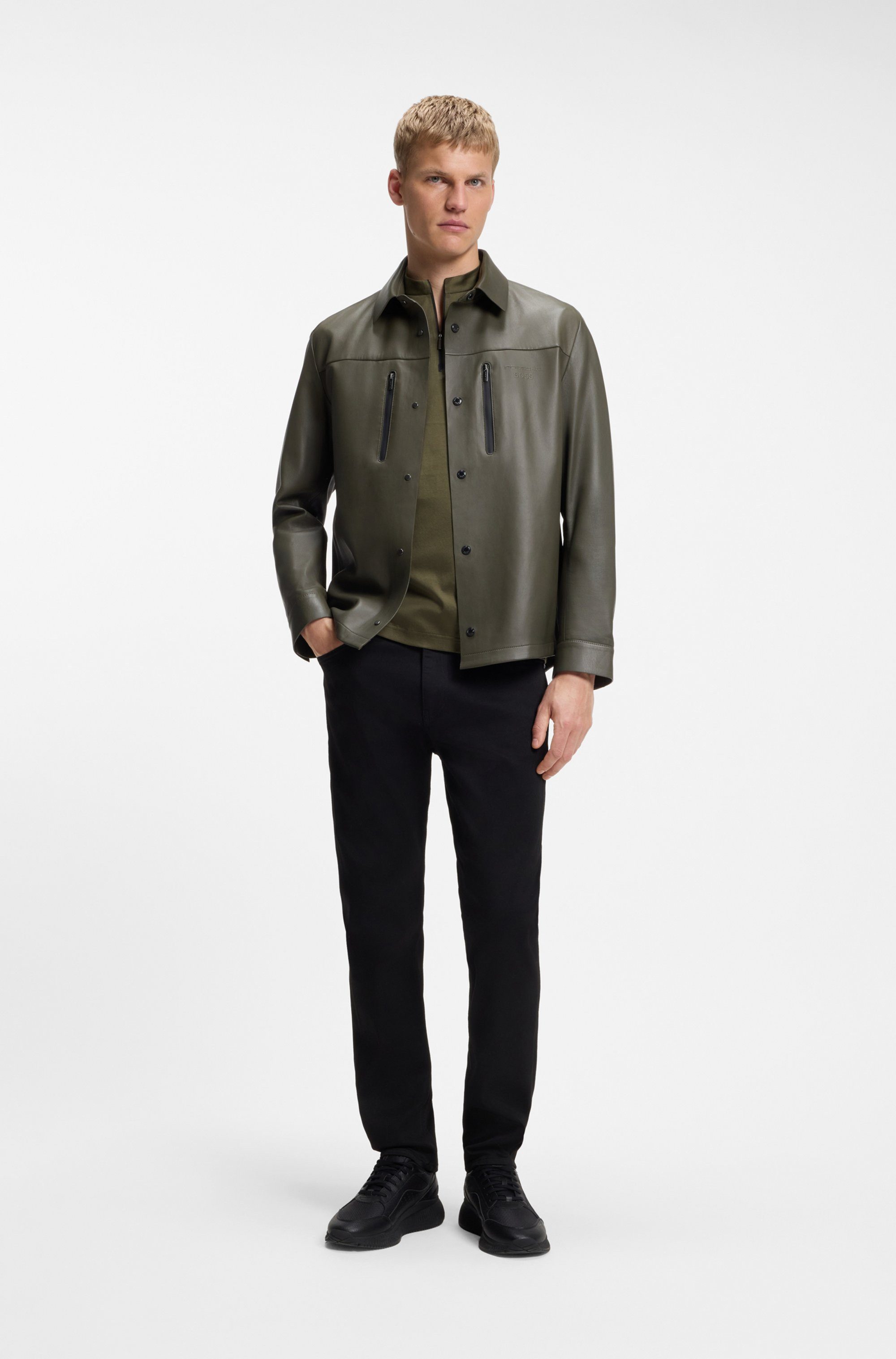 BOSS GREEN Poloshirt Porsche Spirit 70 Capsule Collection Premium Herrenmode Innovative Geruchskontroll-Technologie HEIQ MINT